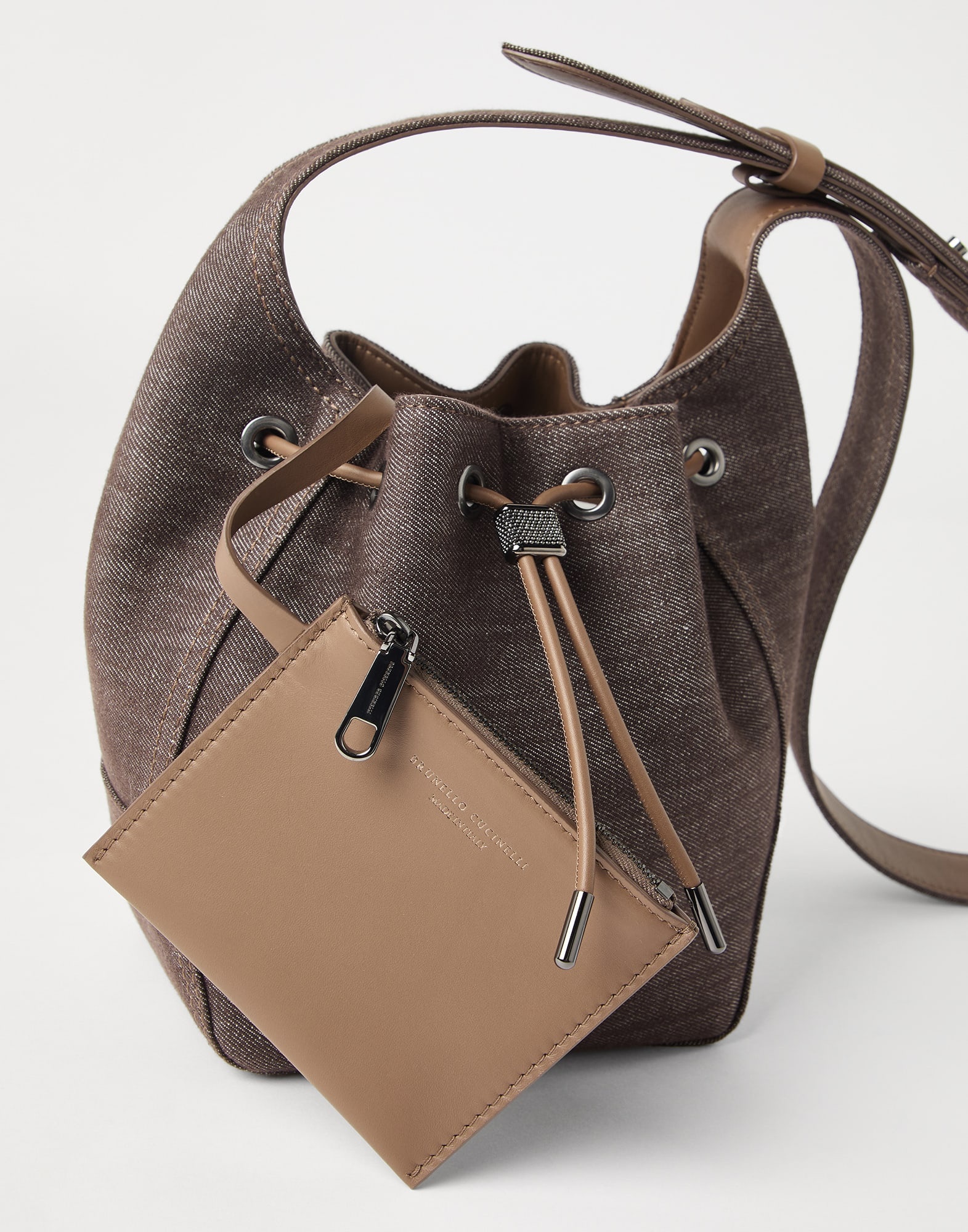 BC Duo small bucket bag in no-fade denim - 5