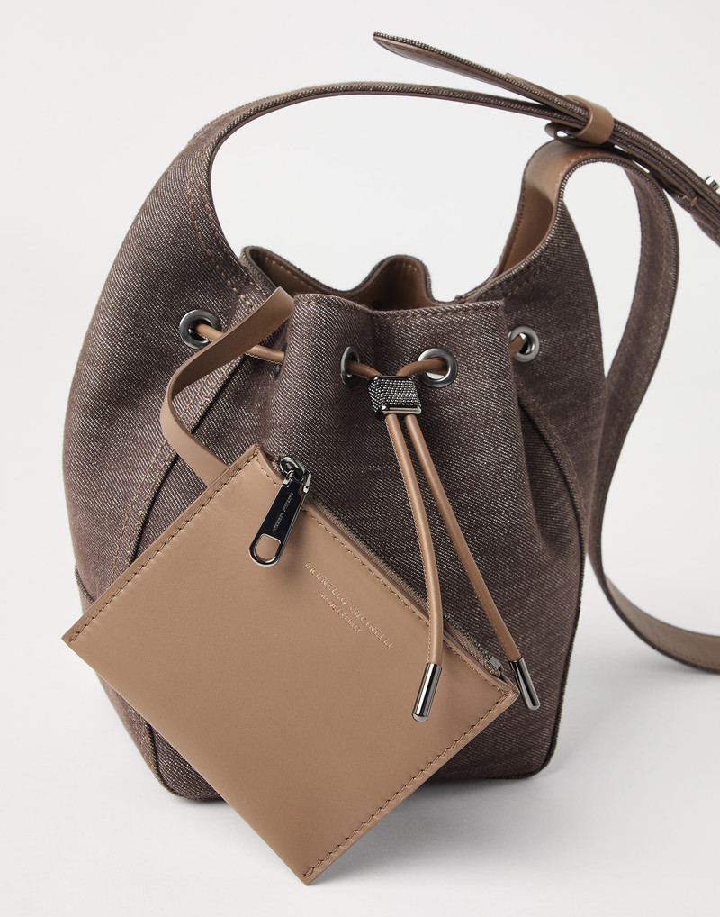 BC Duo small bucket bag in no-fade denim 5