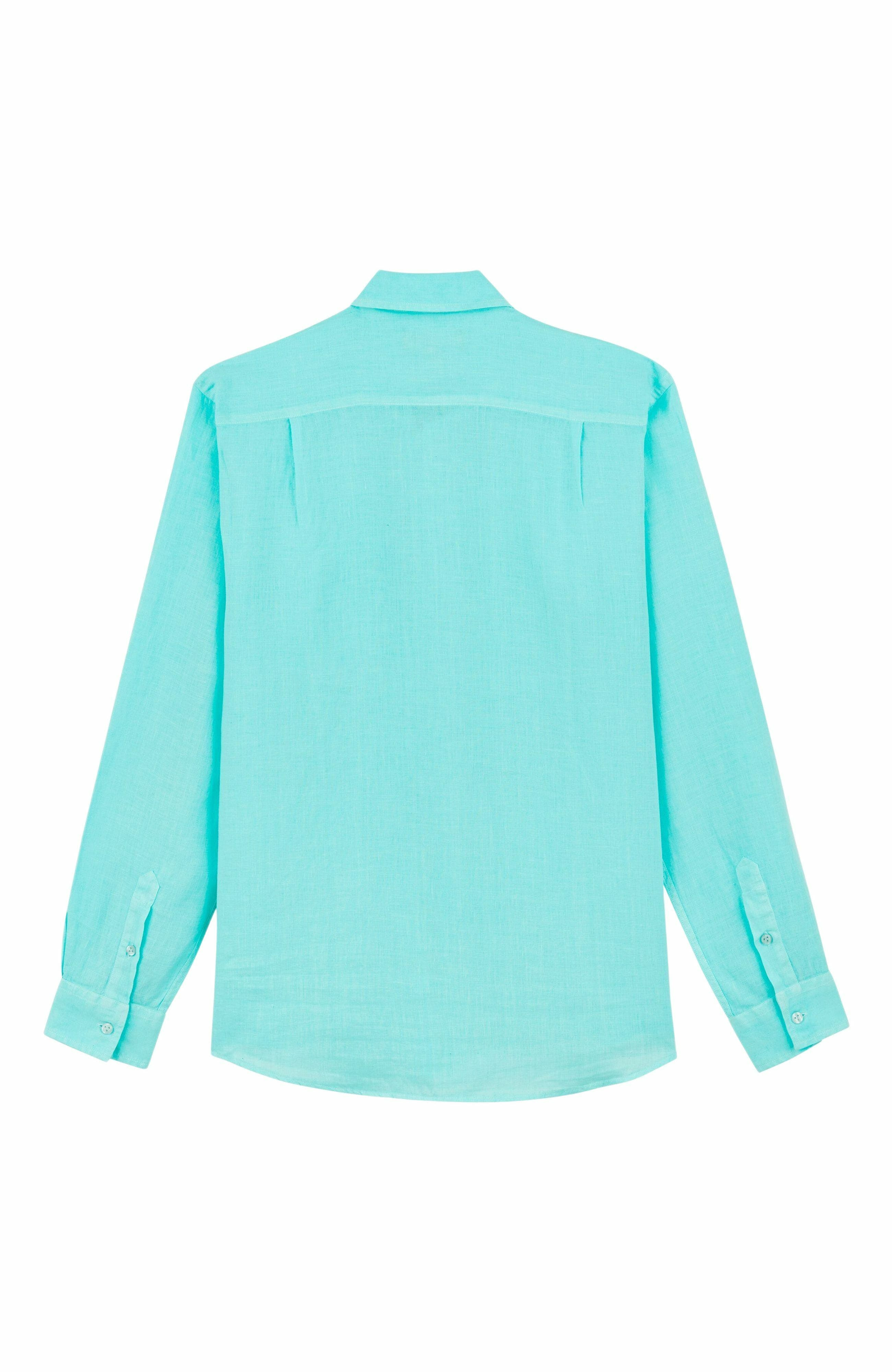 Vilebrequin Men's Solid Linen Shirt in Lagon at Nordstrom - 2