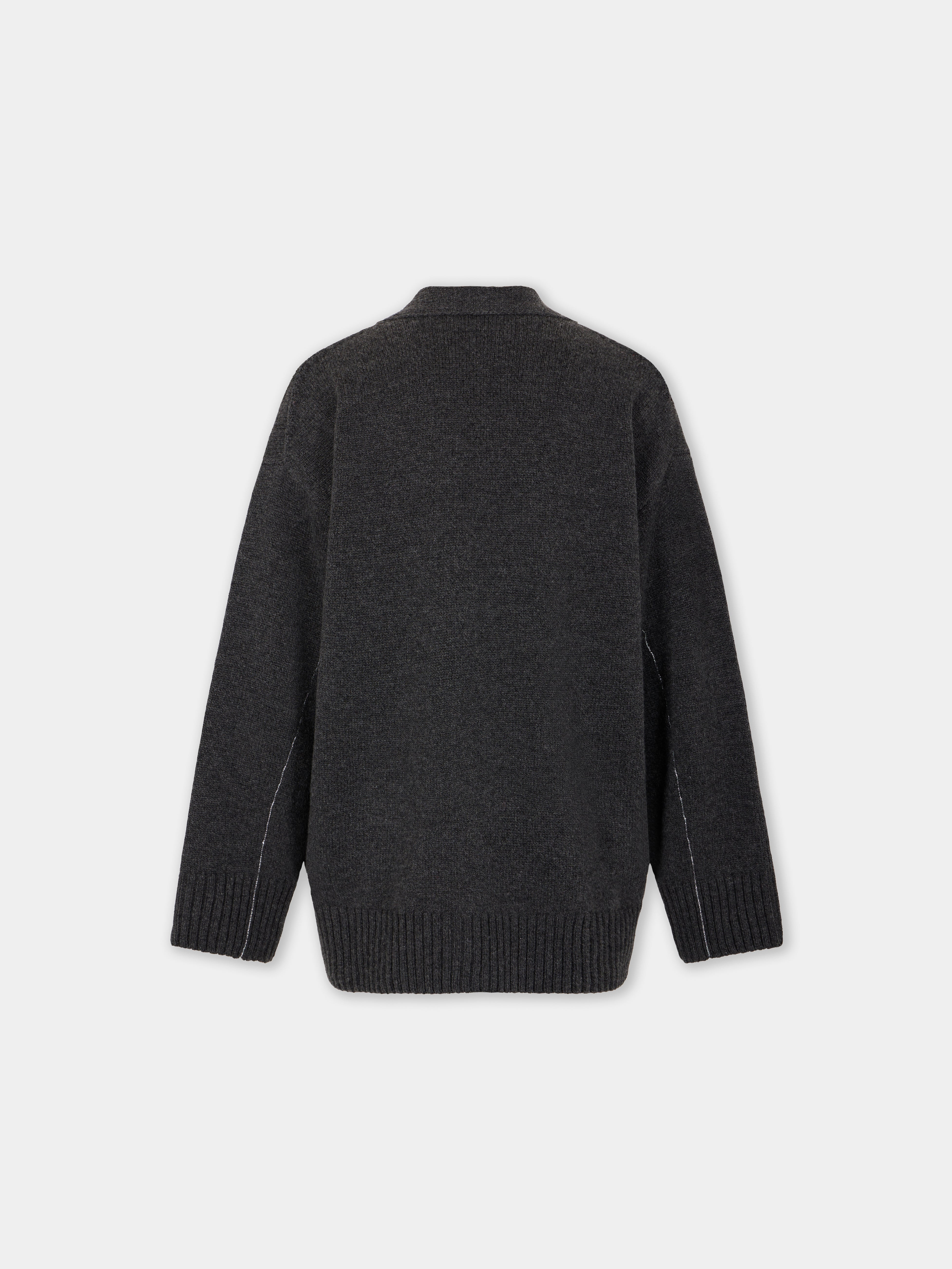 KNITTED CARDIGAN IN WOOL AND CASHMERE - 6