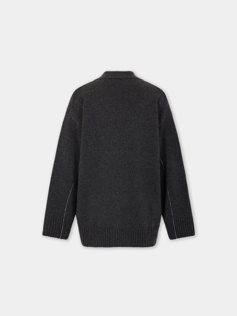 KNITTED CARDIGAN IN WOOL AND CASHMERE 6