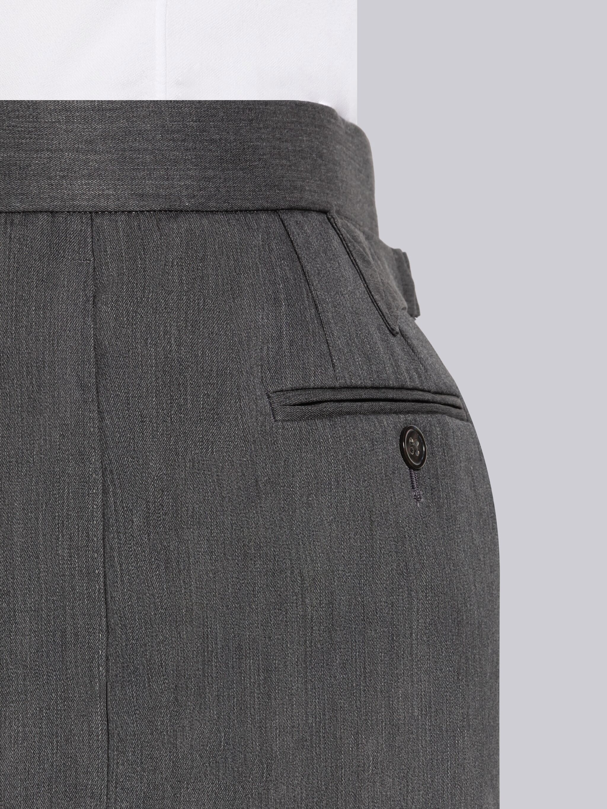 STIFF WOOL GABARDINE MID RISE BACKSTRAP MINI SHORT - 5