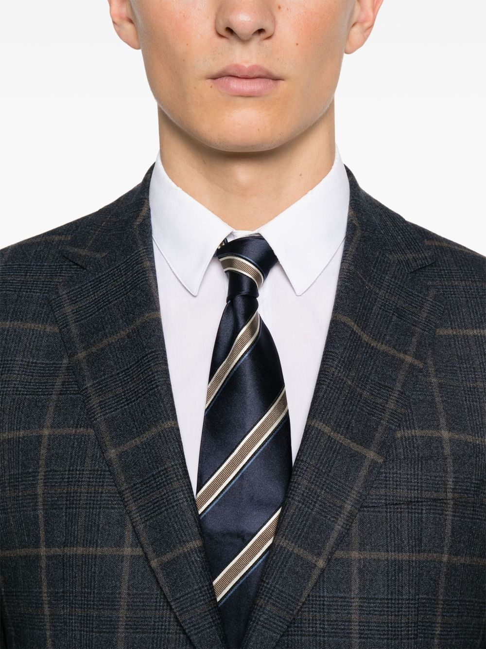 checked stretch-wool suit - 4