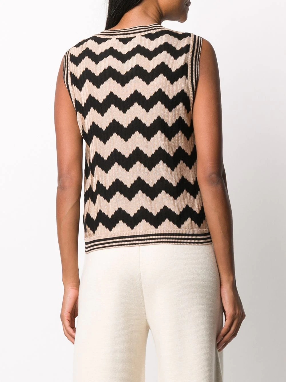 geometric pattern knitted top - 4