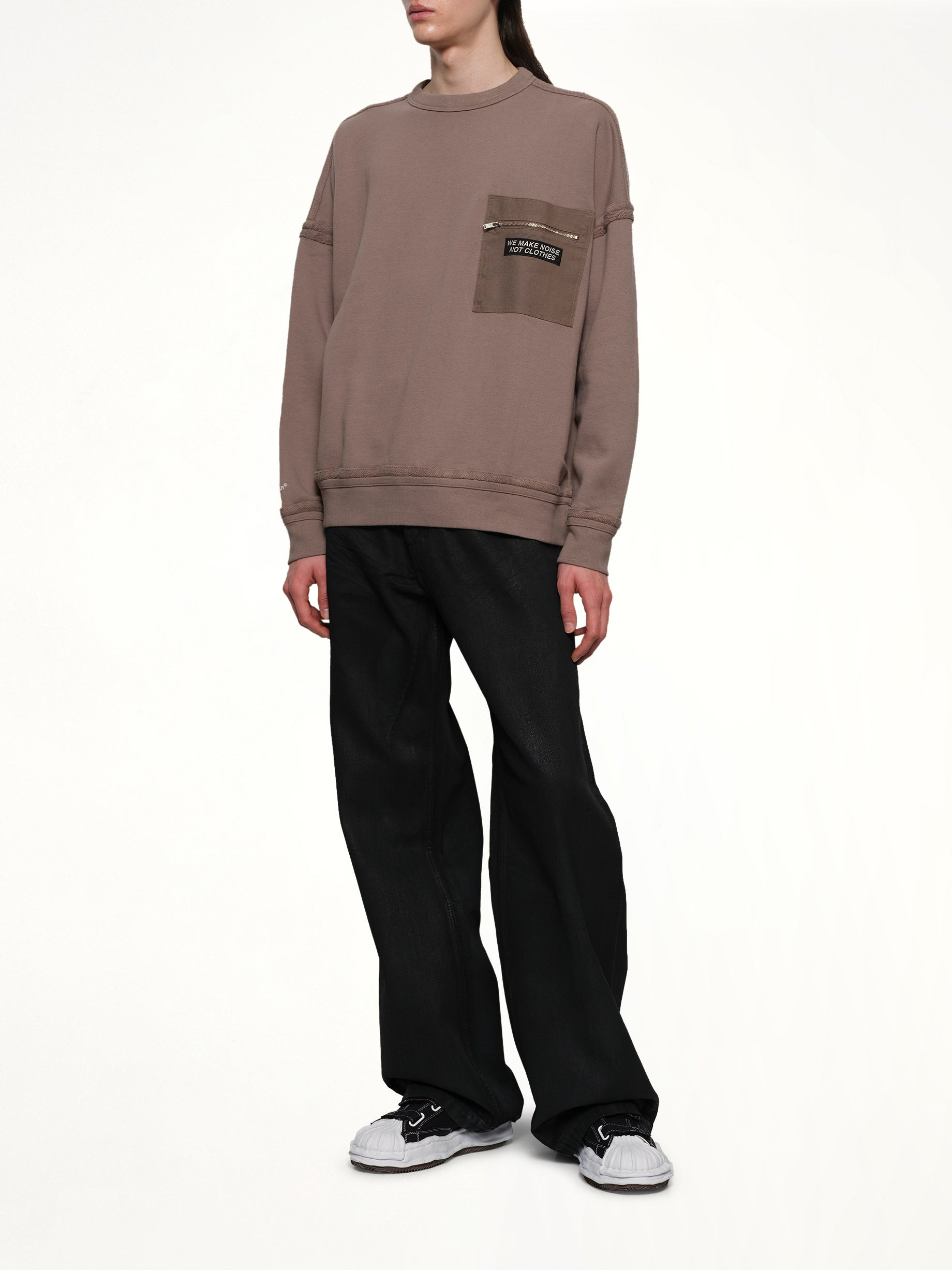 Pocket Sweatshirt in Gray Beige - 4