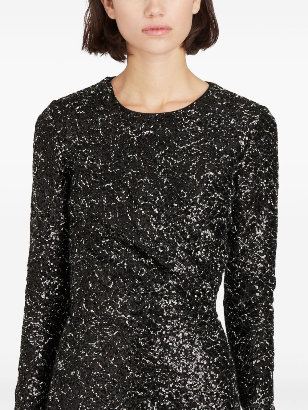 sequinned tweed midi dress - 5
