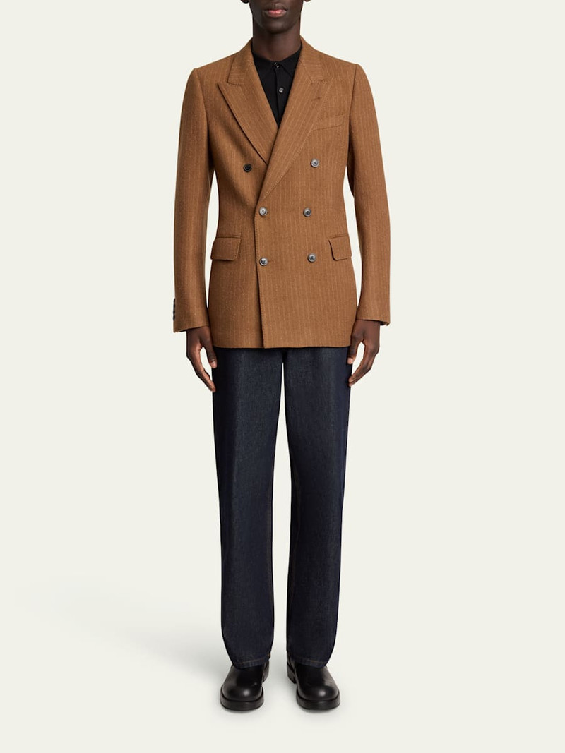 Dries Van Noten Men's Worsted Wool Twill Double-Breasted Blazer outlook