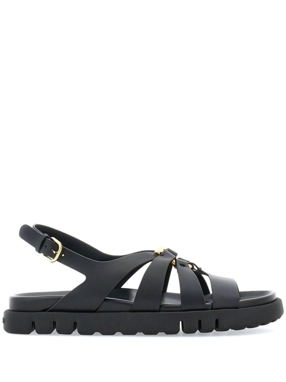 Gancini-plaque caged sandals - 1