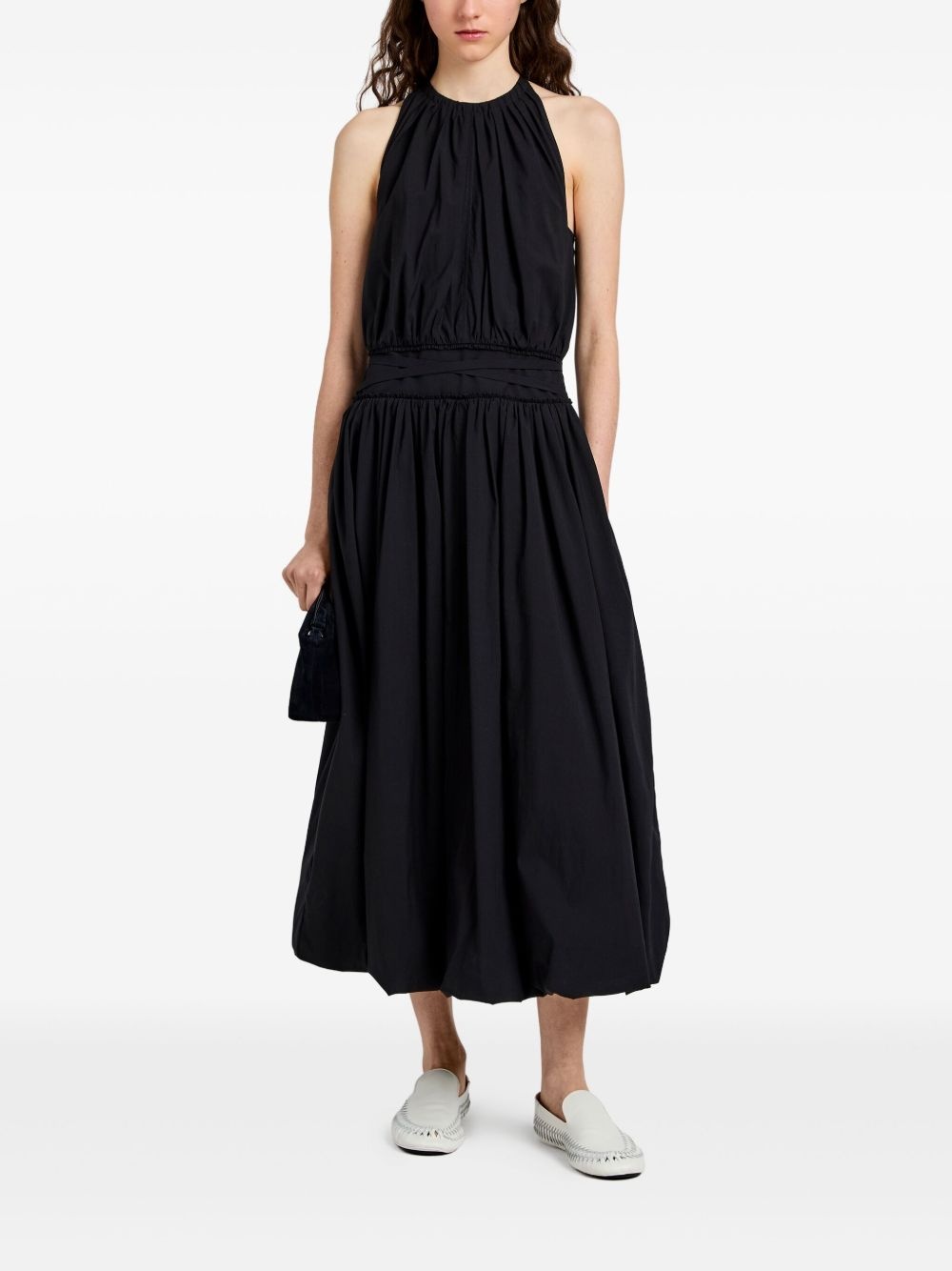 gathered halterneck dress - 2
