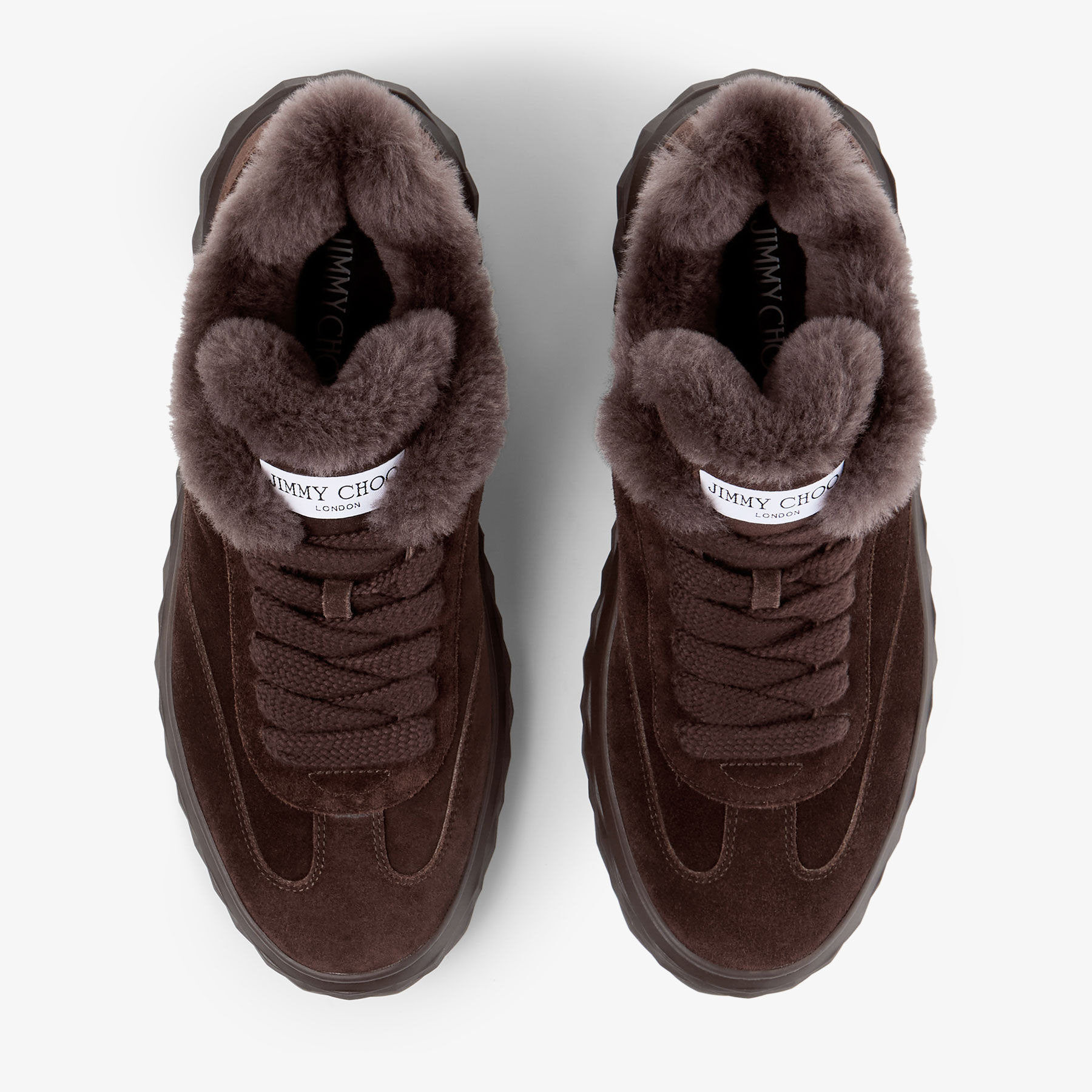 Diamond Maxi Retro M
Chocolate Velvet Suede Low Top Trainers with Shearling - 3