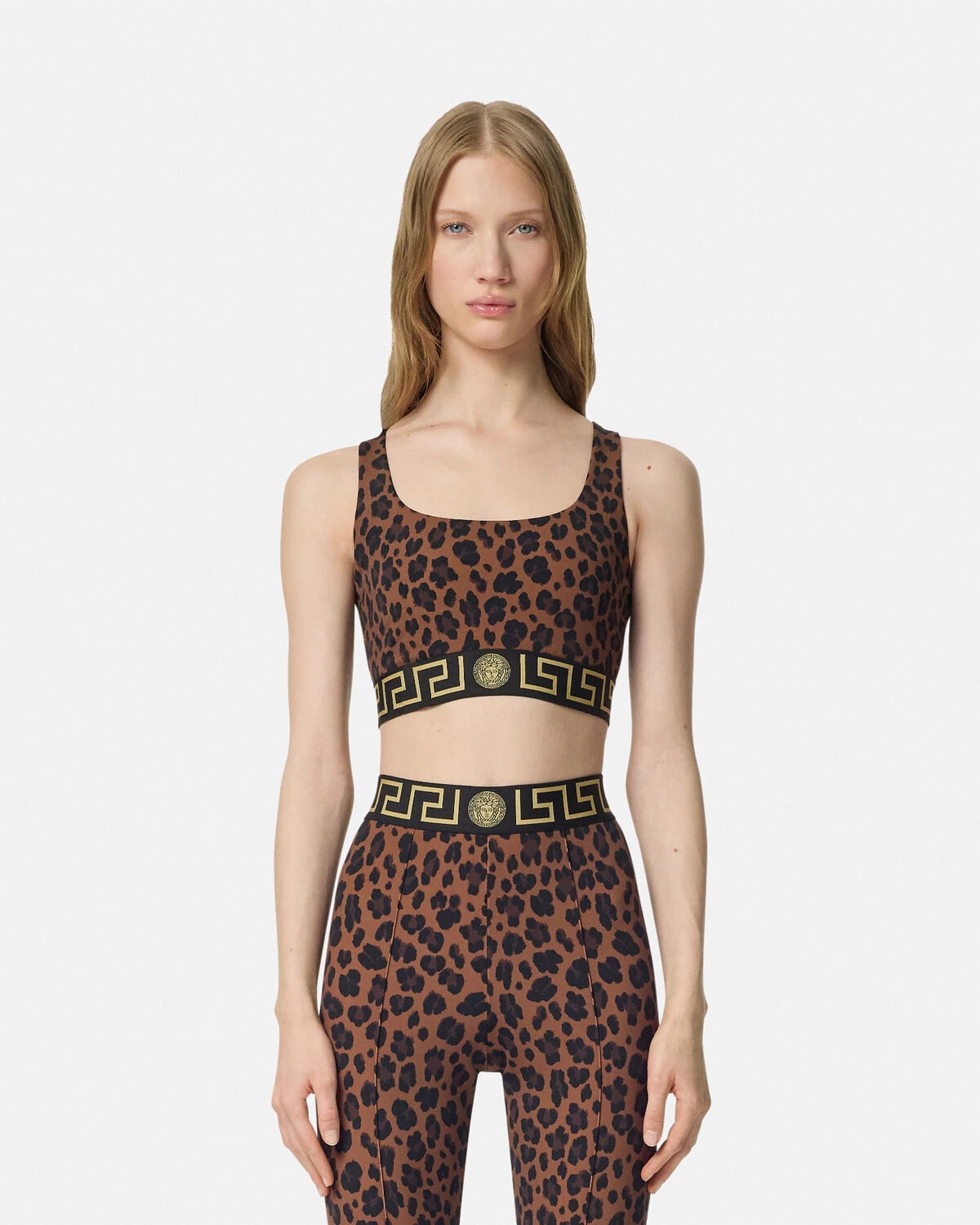 Leopard Greca Border Gym Sports Bra - 4