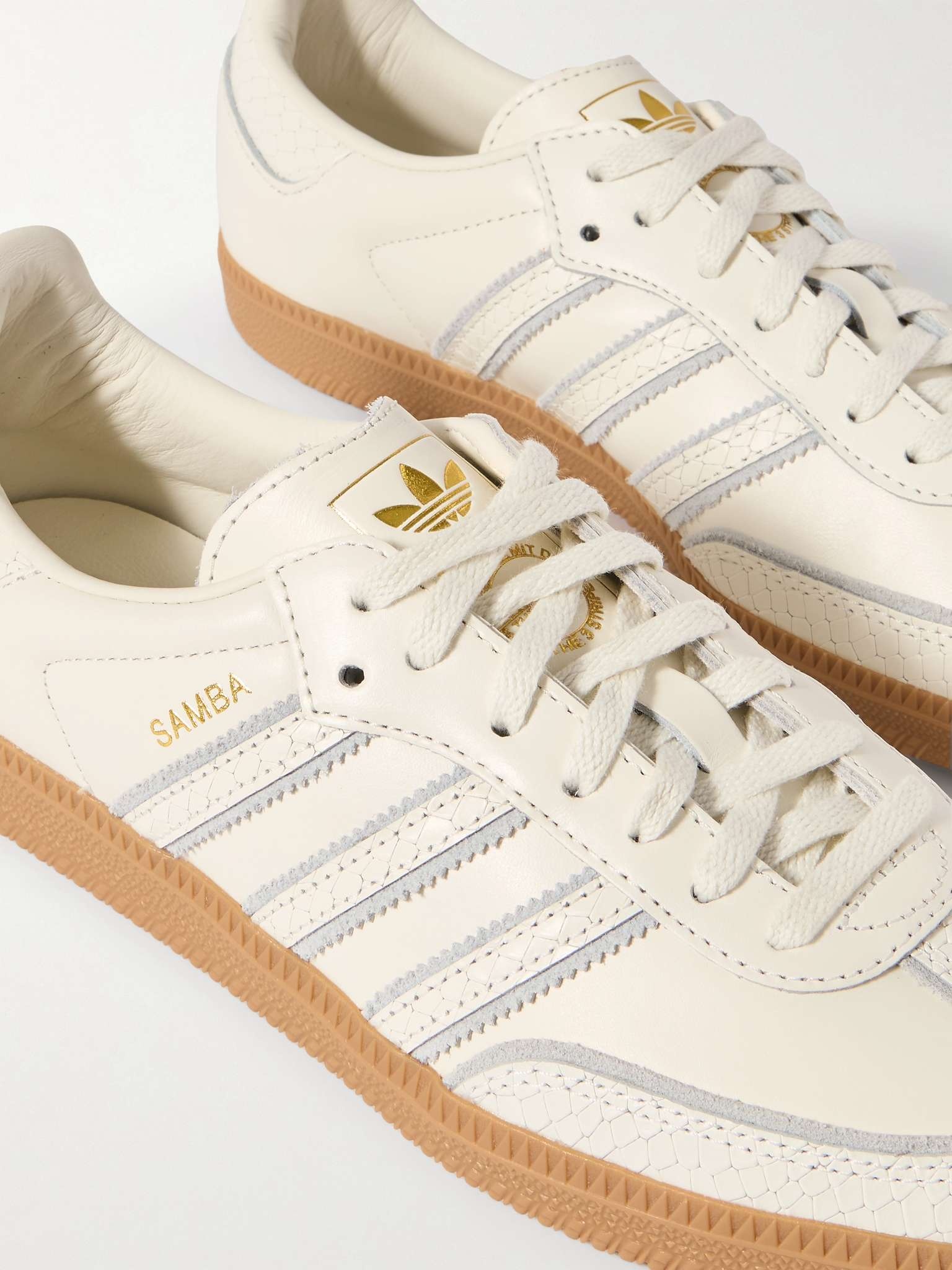 Samba OG Suede-Trimmed Snake-Effect Leather Sneakers - 6