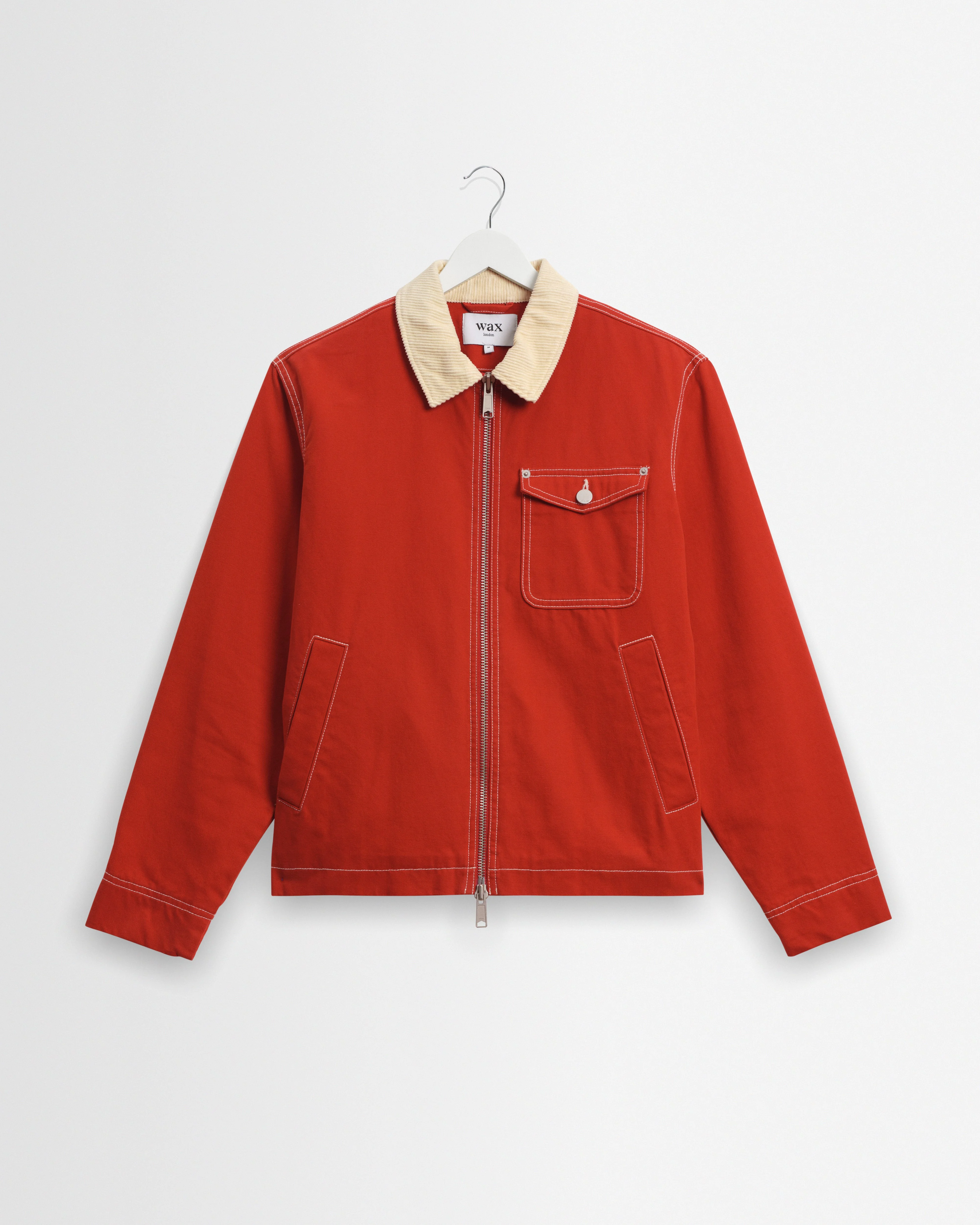 Mason - Red Peached Canvas Work Jacket - 1