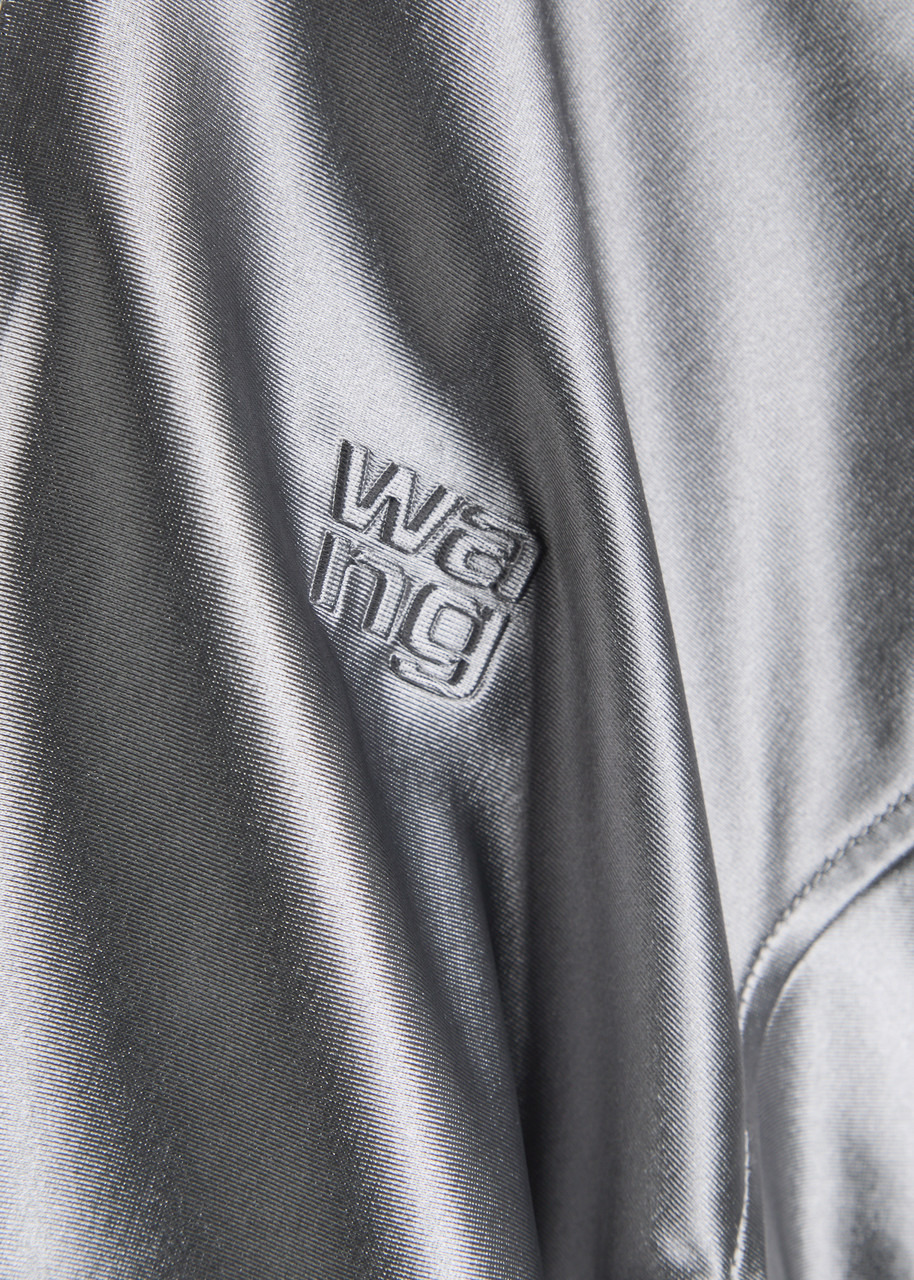 Alexanderwang.t Shrunken Logo-embossed Satin Track Jacket - 5