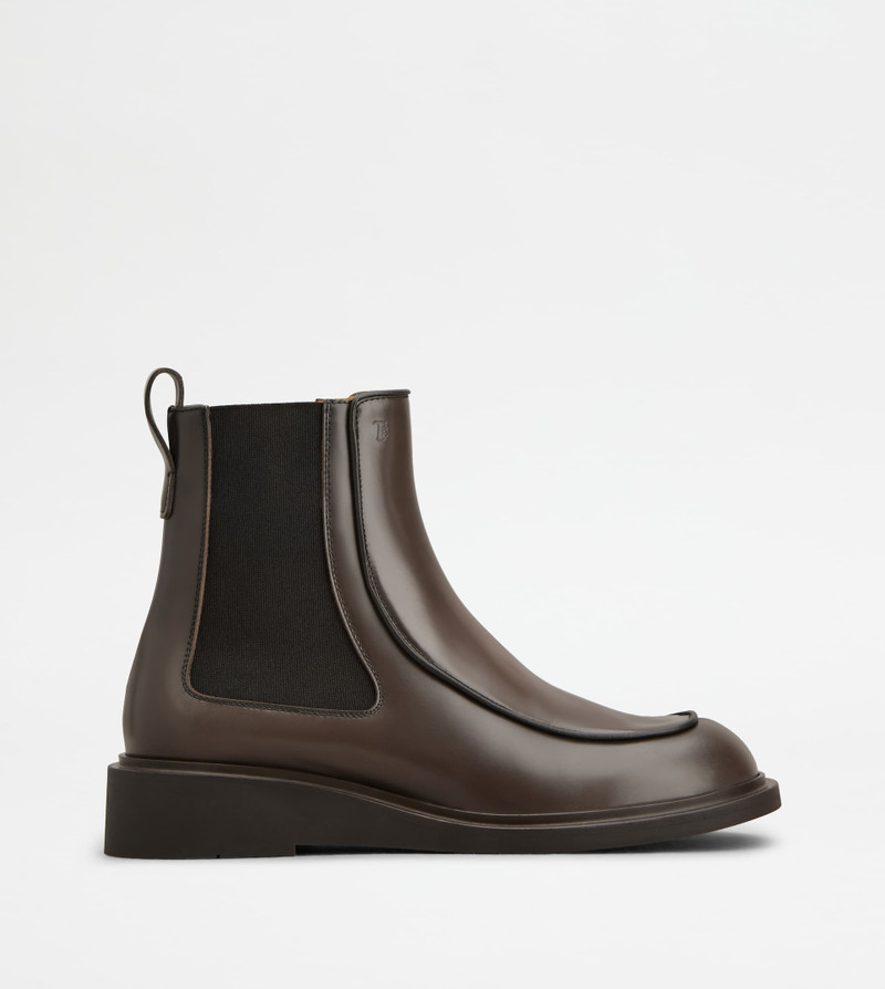 CHELSEA ANKLE BOOTS IN LEATHER - BROWN 1