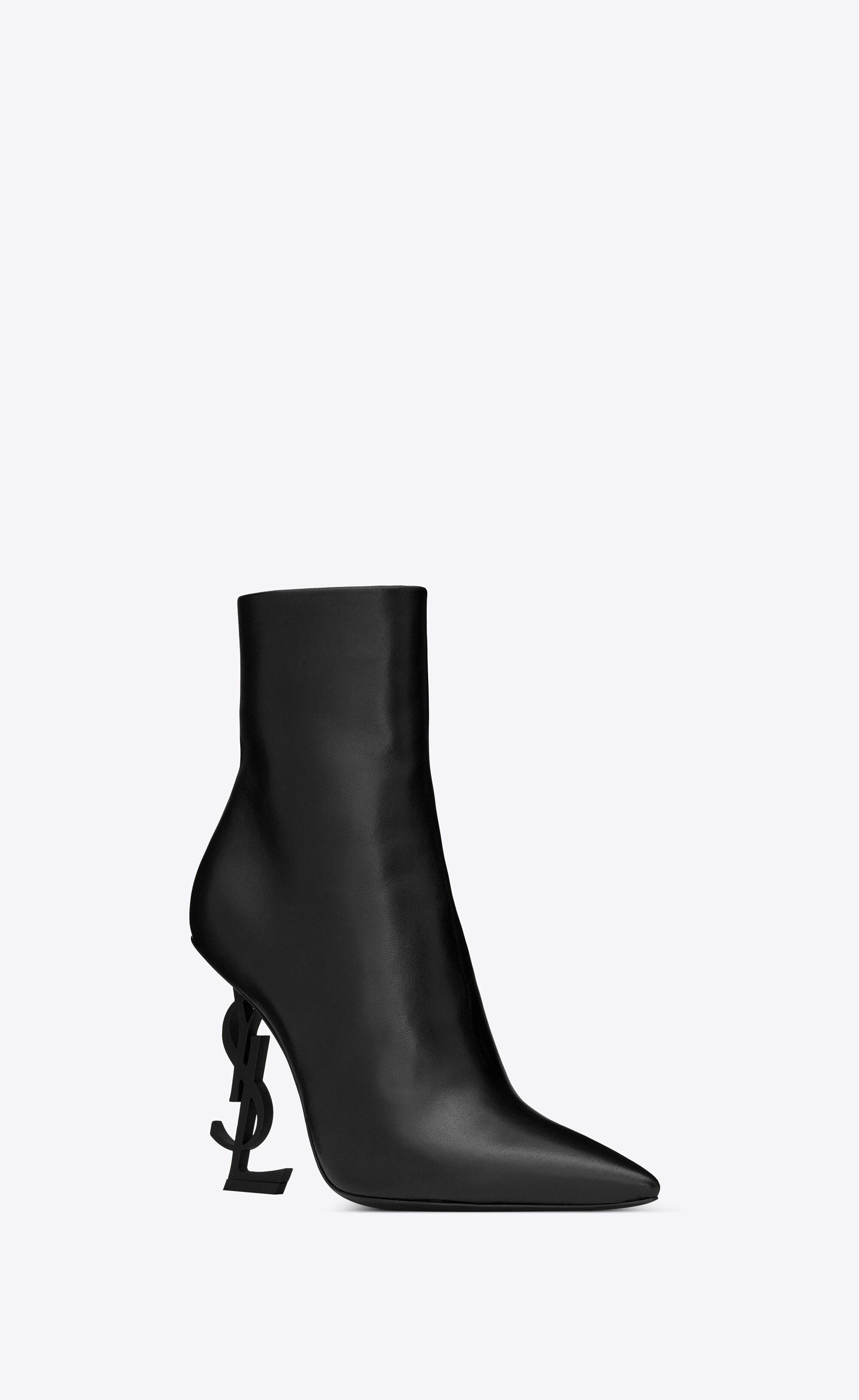 opyum booties in leather with black heel - 5