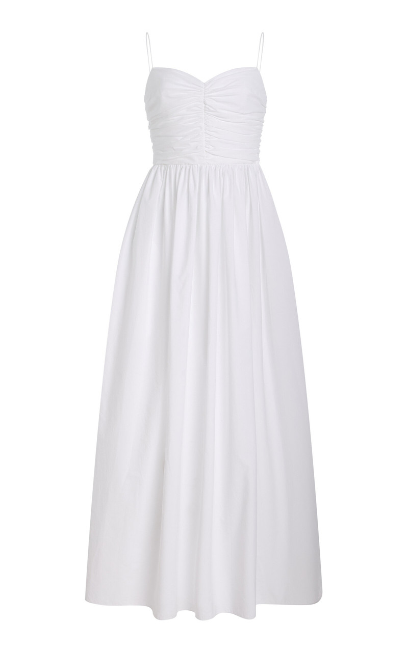 matteau gathered cotton maxi dress gathered cotton maxi dress White