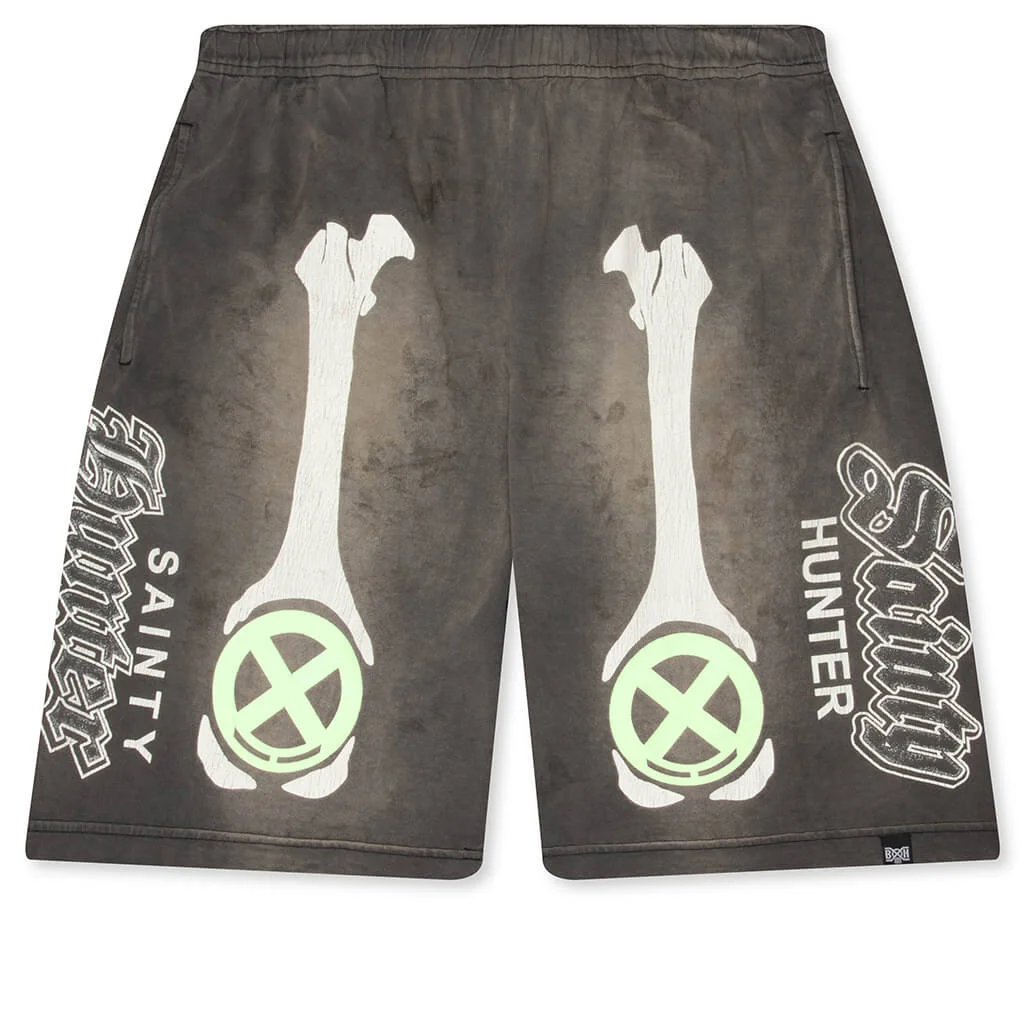 SAINT M6 X BOUNTY HUNTER BONE CUT SEW SHORTS - CHARCOAL - 1