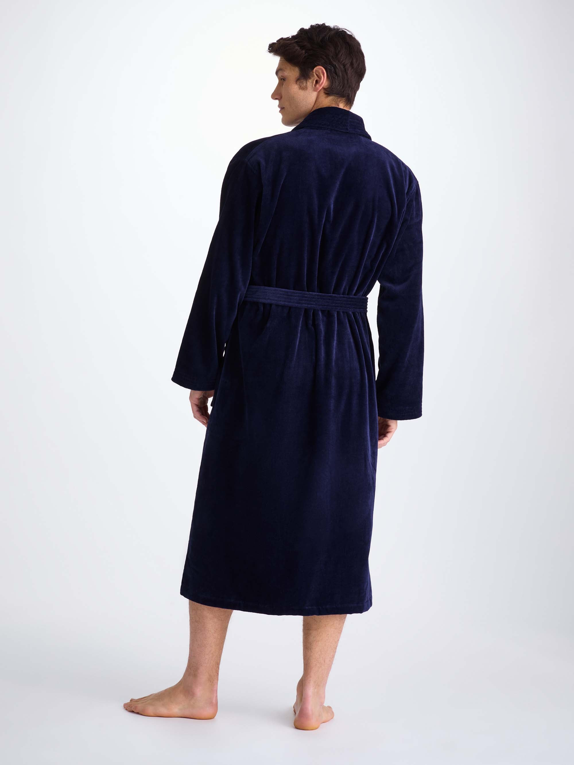 Men's Bathrobe Triton 10 Terry Cotton Navy - 4