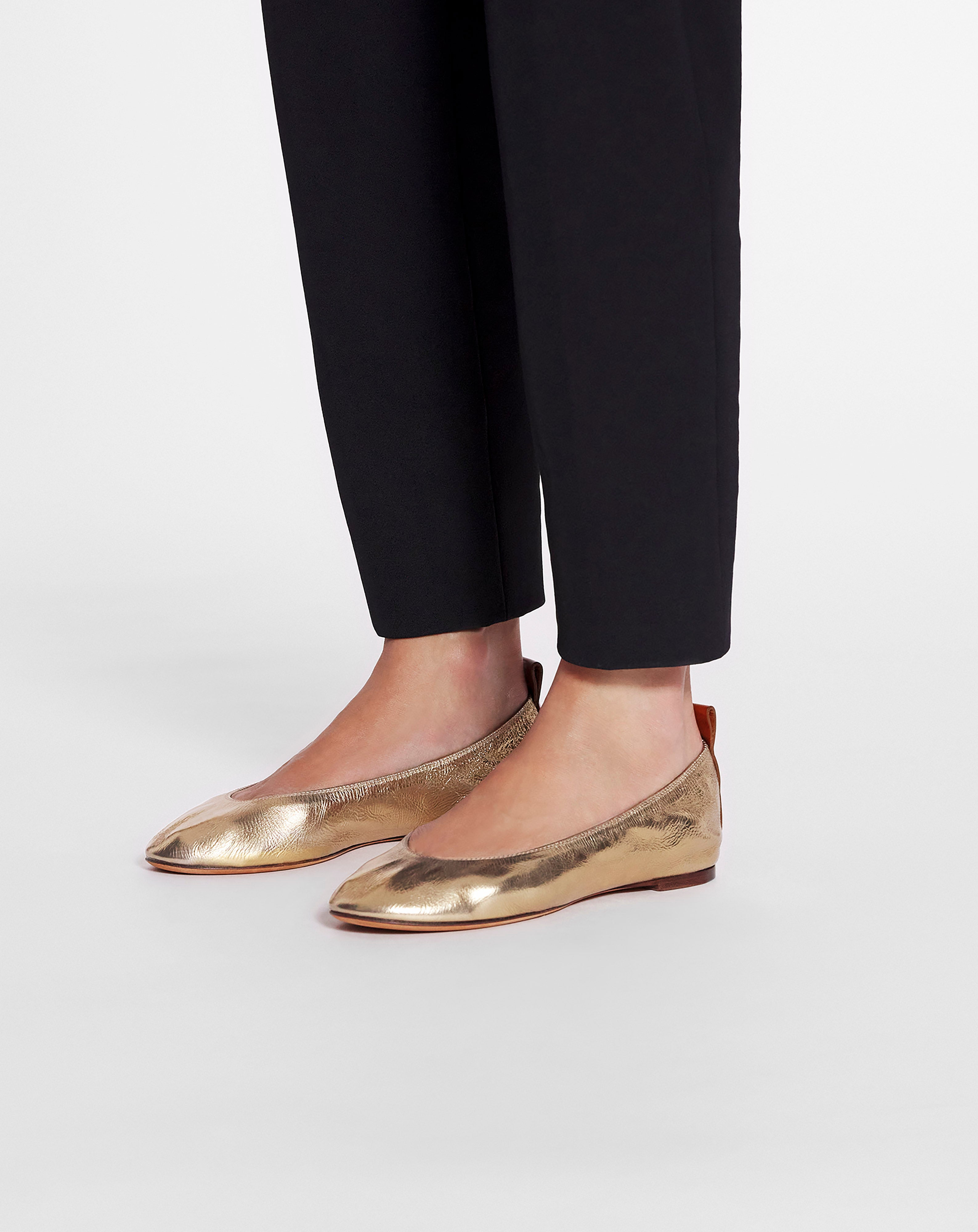 THE BALLERINA FLAT IN METALLIC LEATHER - 6