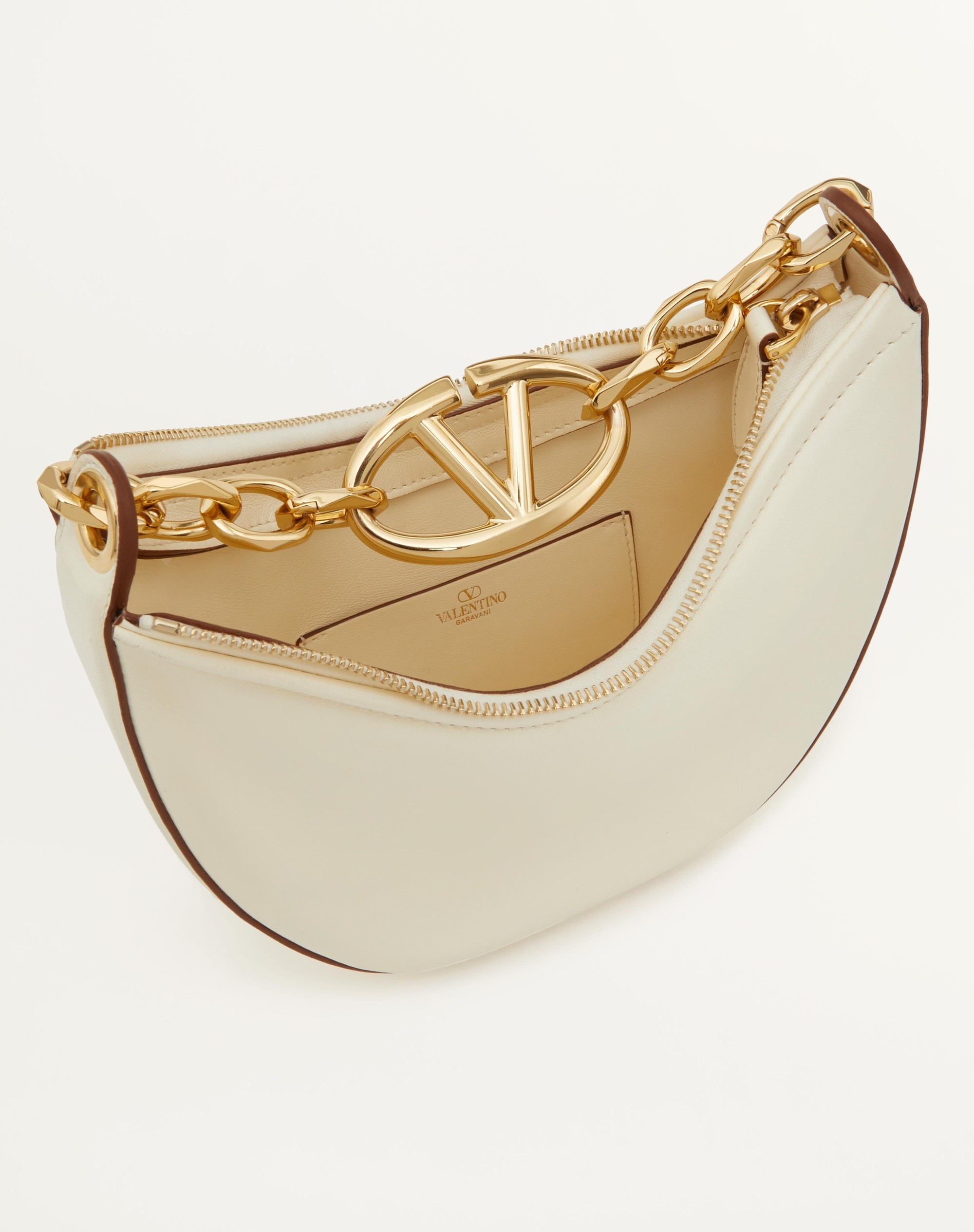 VLOGO MOON MINI HOBO BAG IN NAPPA LEATHER WITH CHAIN - 5