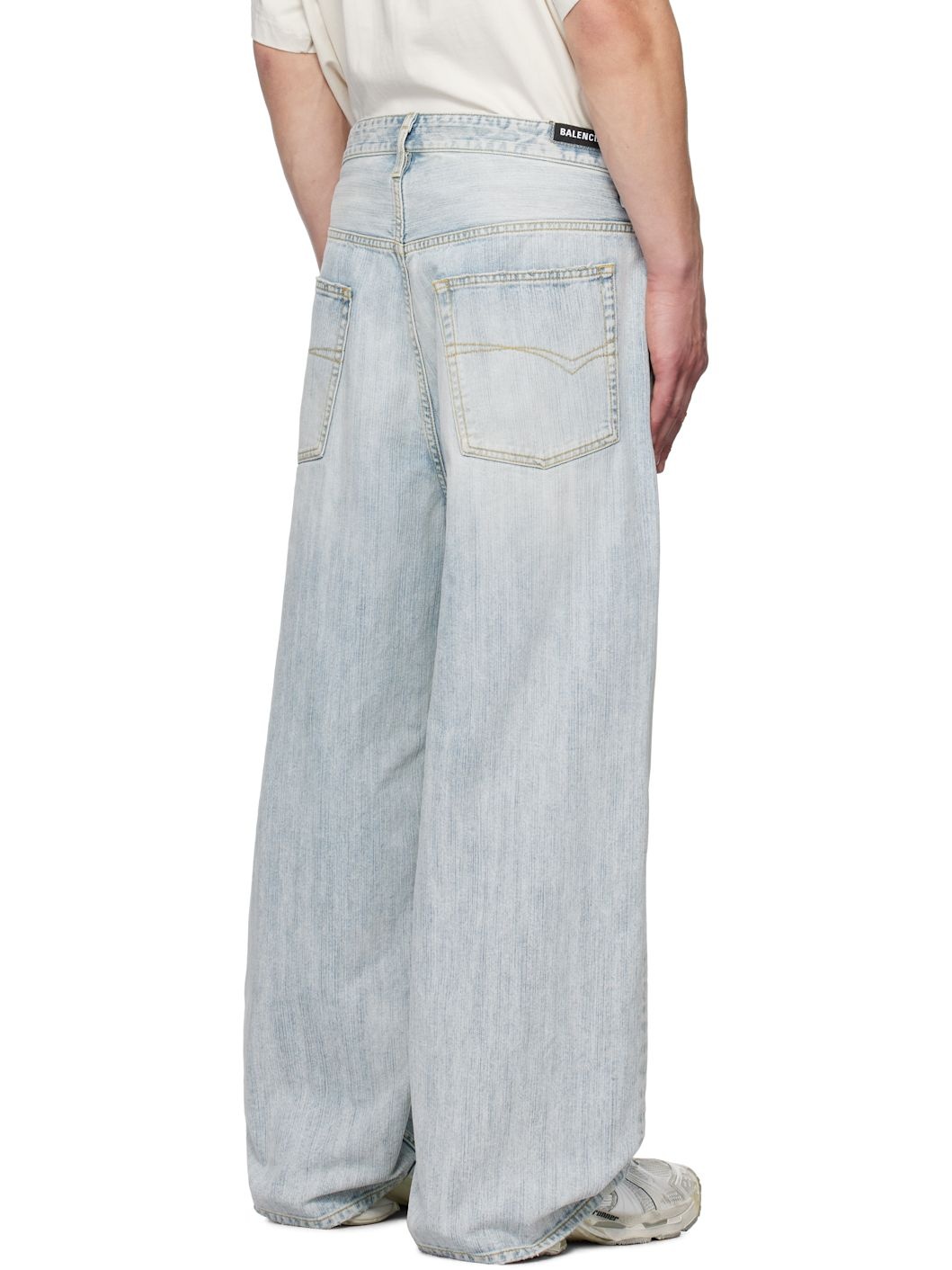 Blue Bleached Ring Baggy Jeans - 3