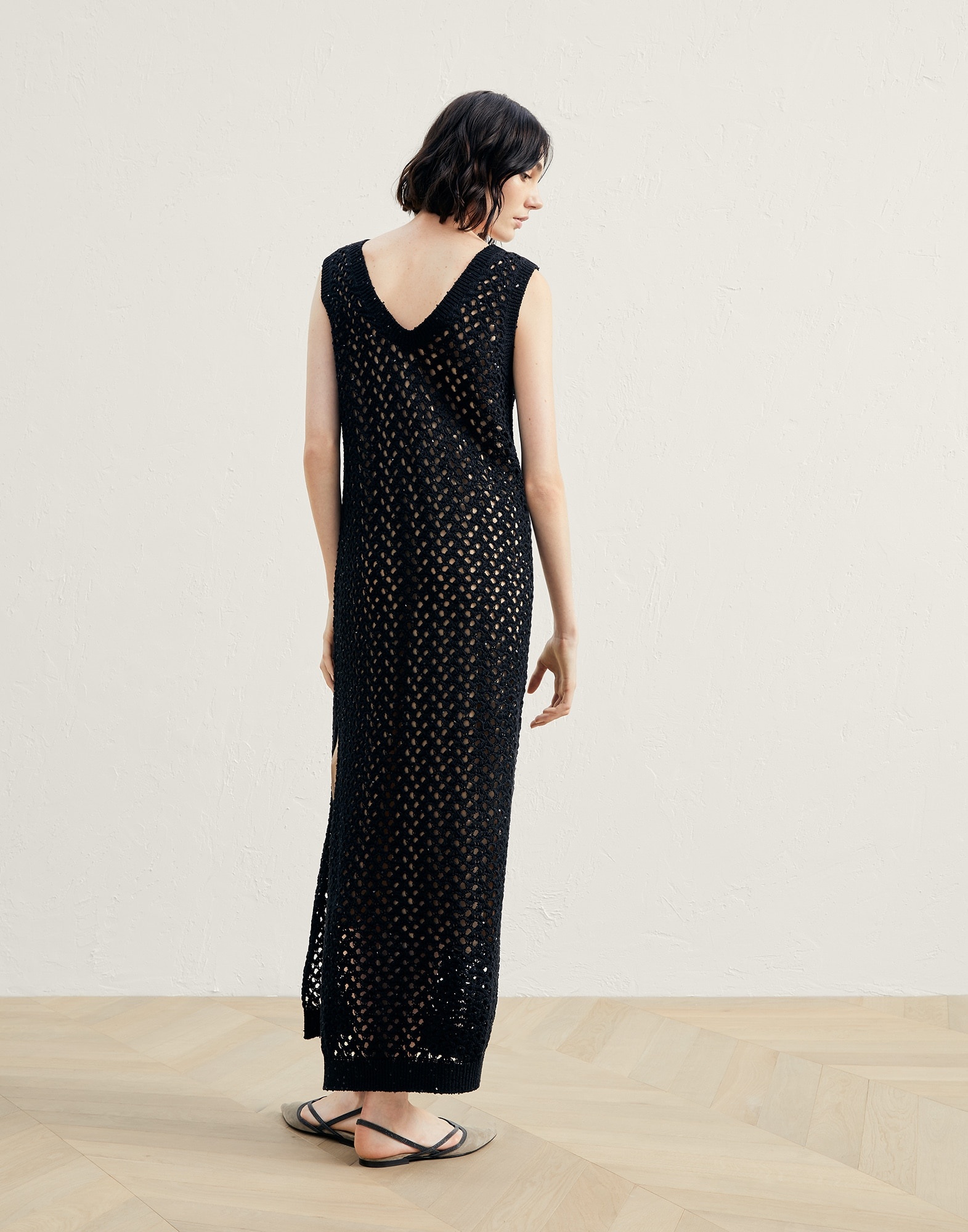 Dazzling Net knit dress in cotton, linen and silk - 2