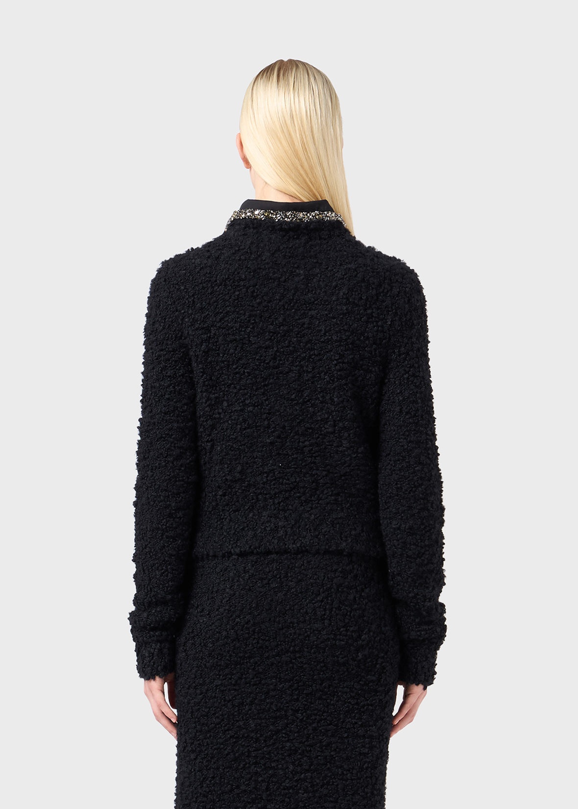 BOUCLÉ SWEATER WITH EMBROIDERED COLLAR - 4