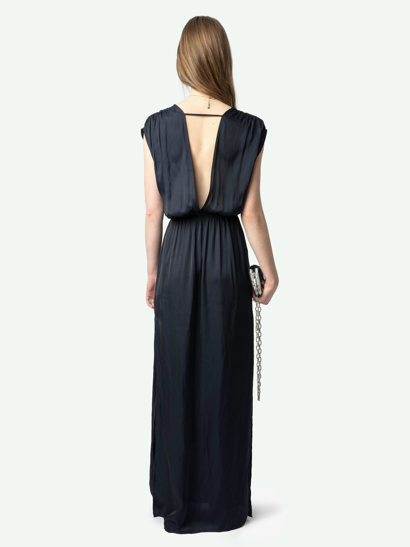 Ritmic Navy Satin Long Dress 3