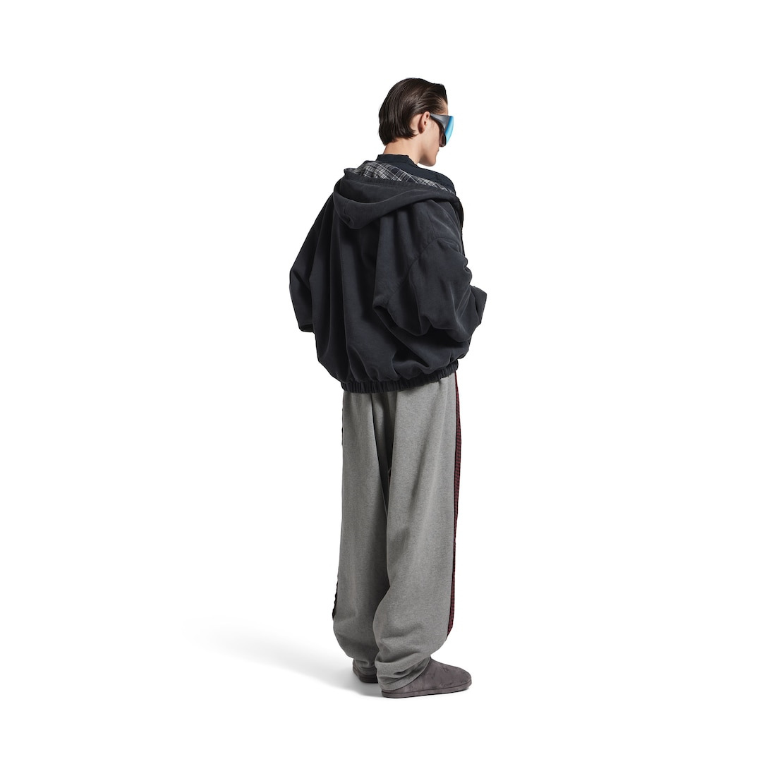Men's Hybrid Large Fit Pants in Red/grey - 4