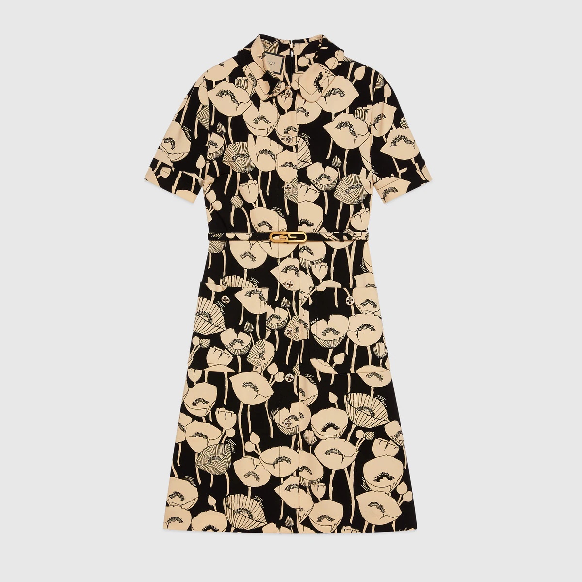 Poppy flowers print jersey dress - 1