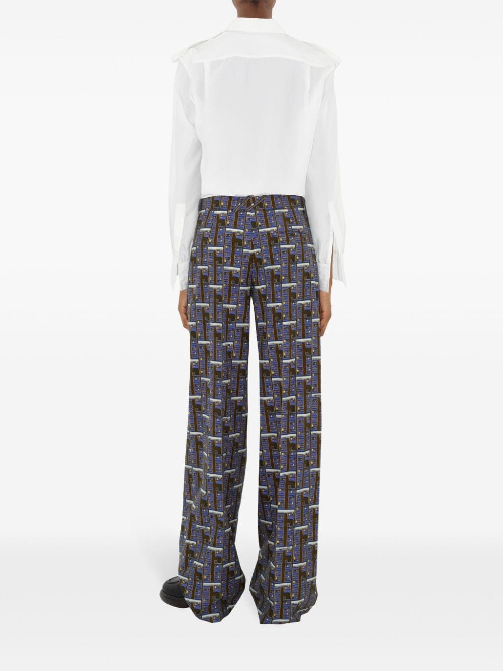 Bus silk straight-leg trousers - 4