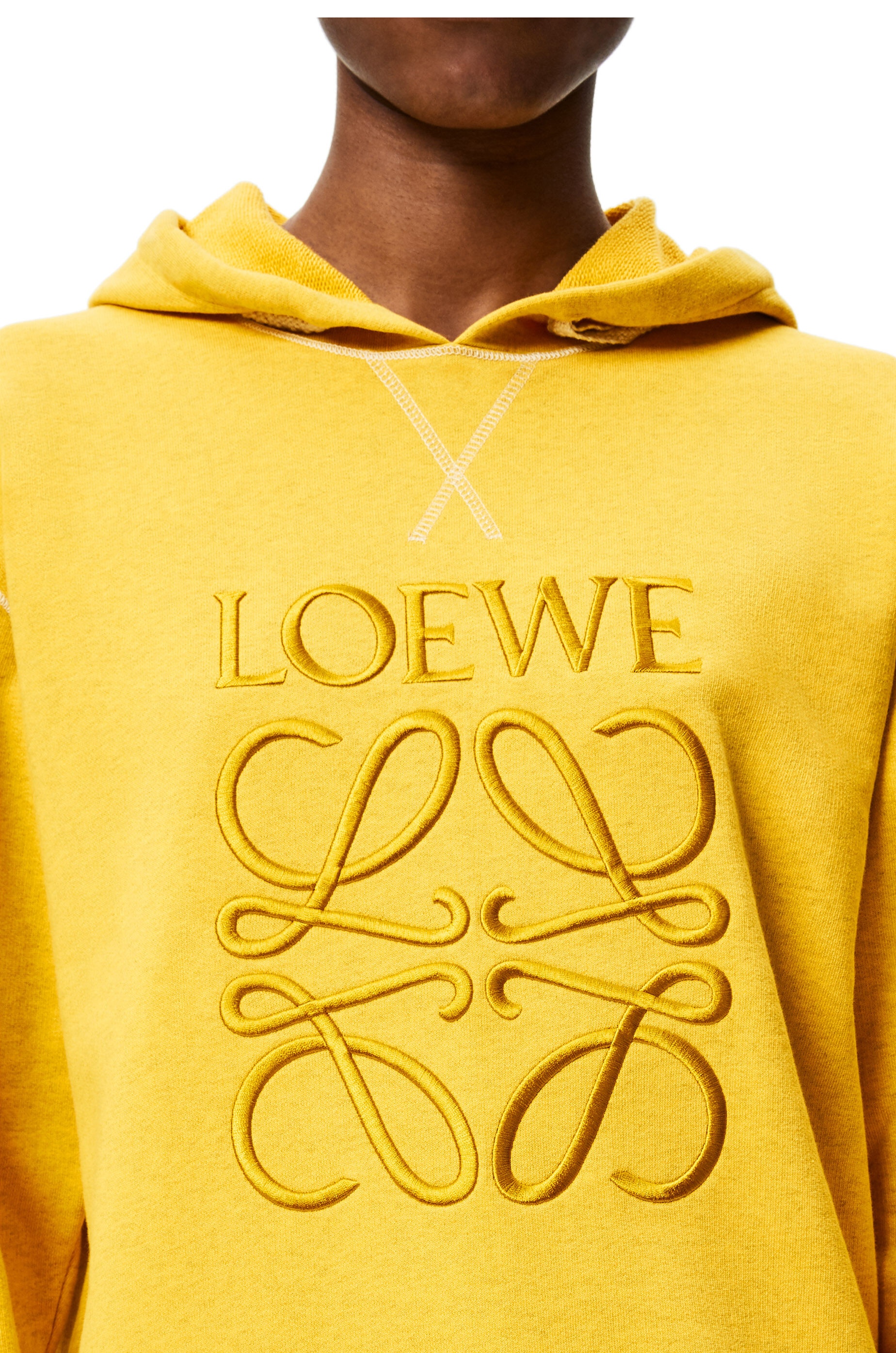 LOEWE anagram embroidered hoodie in cotton - 5