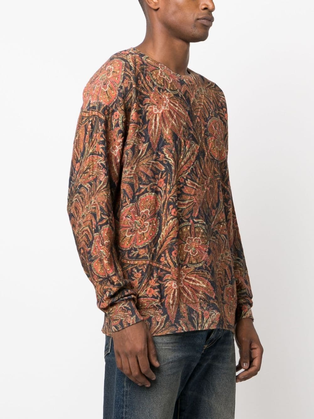 botanical-print cotton-blend sweatshirt - 3