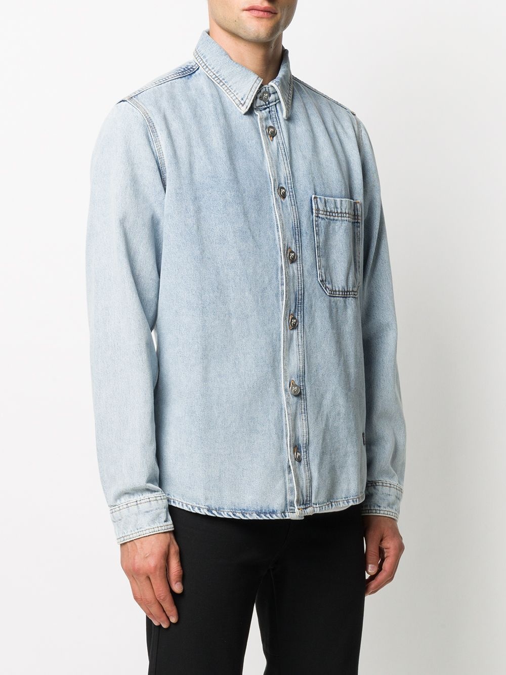 Arrows-motif denim shirt - 3