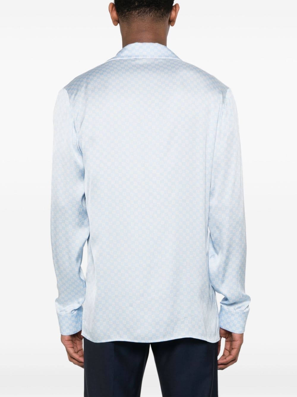 monogram-pattern satin shirt - 4
