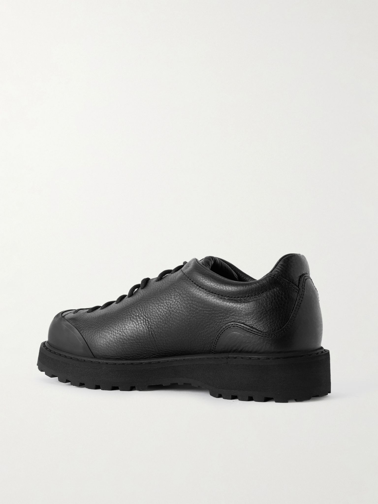 Ampezzo Low Rubber-Trimmed Full-Grain Leather Boots Black - 4