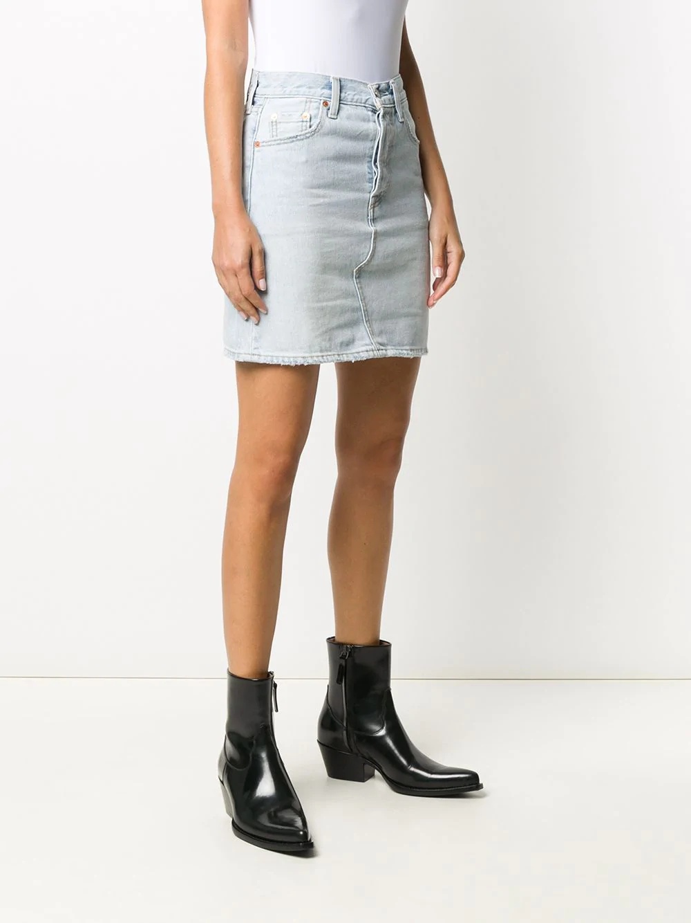 straight denim skirt  - 3