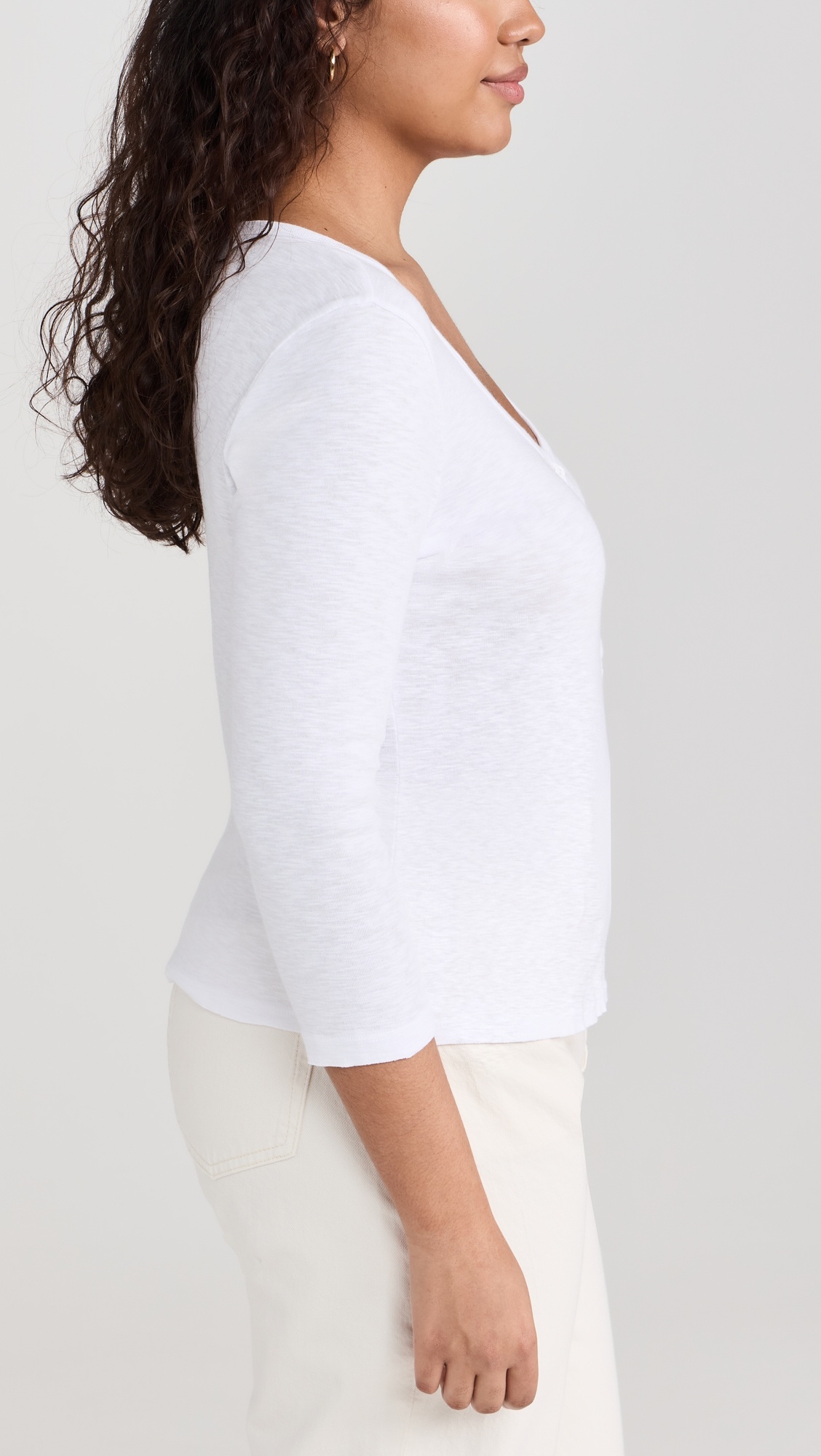 Rowena 3/4 Sleeve Henley Top - 9