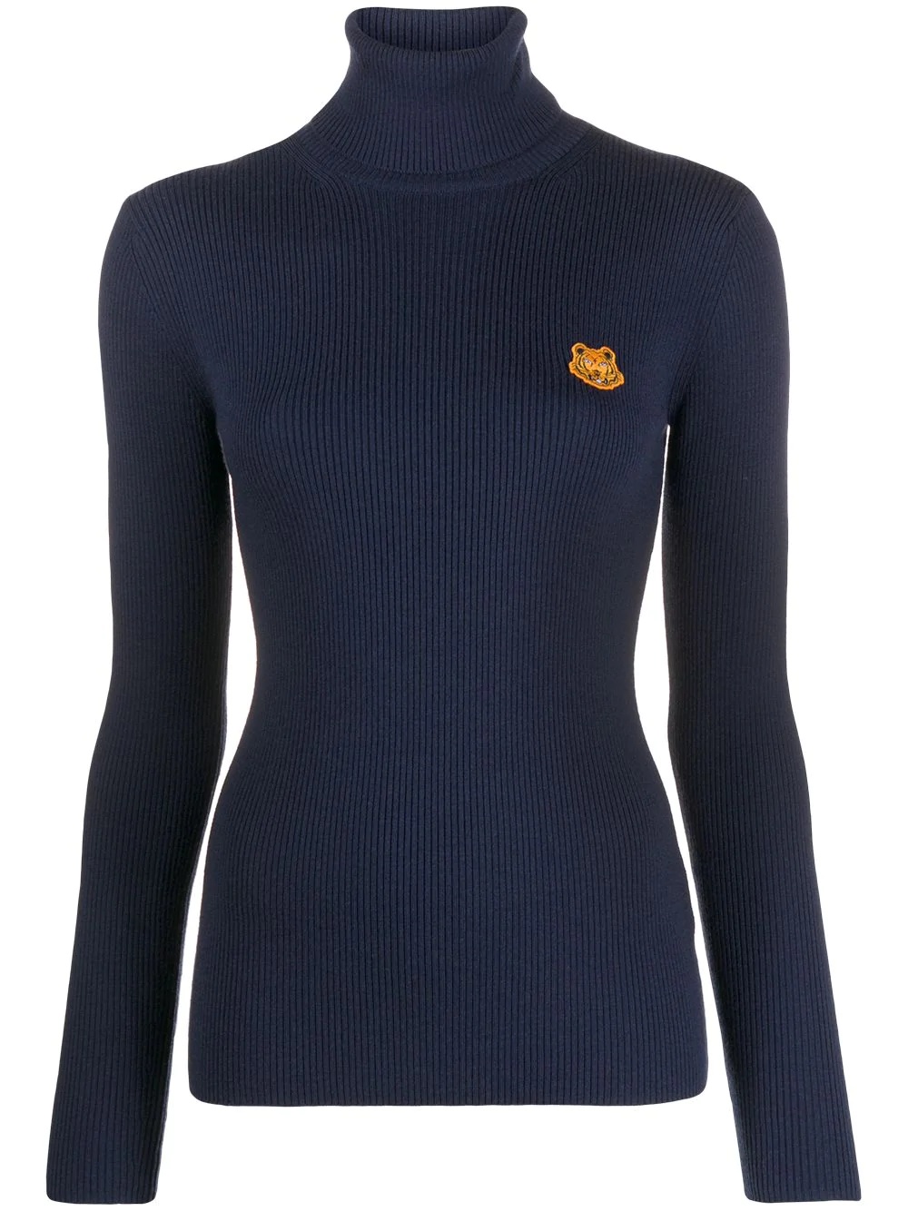 tiger-embroidered turtleneck jumper - 1