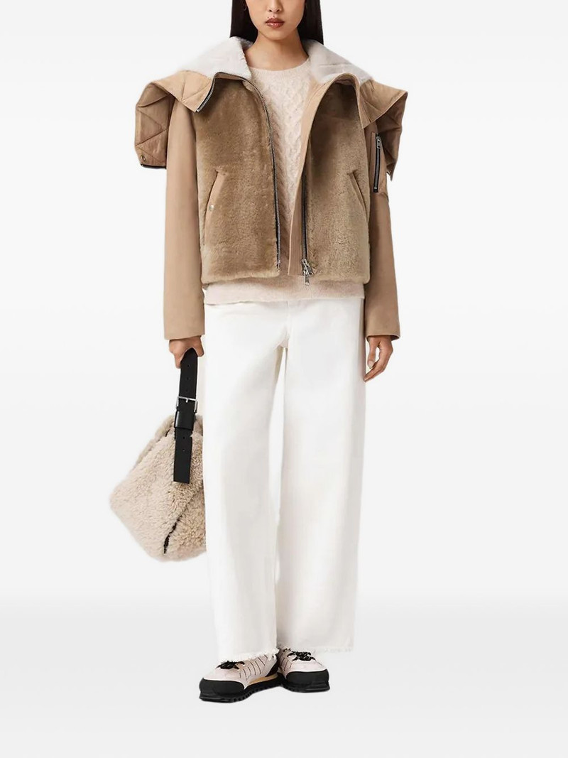 ALLSAINTS Dexter collared shearling jacket outlook