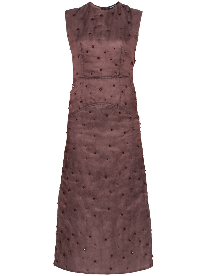 silk padded midi dress 1