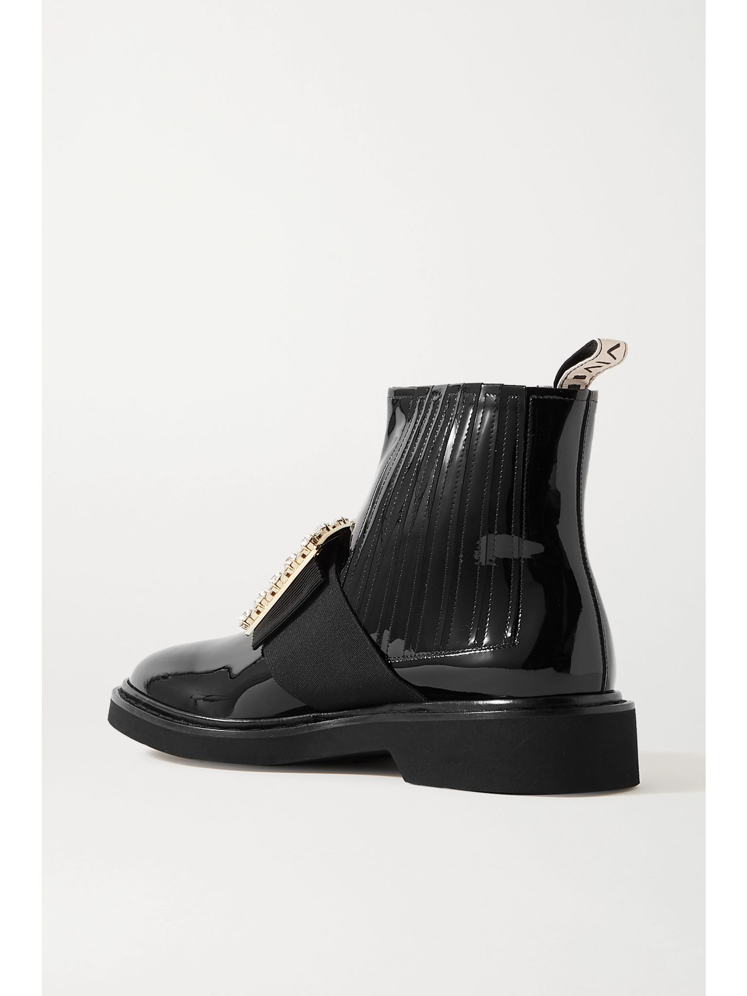 Viv Ranger crystal-embellished patent-leather Chelsea boots Black - 3