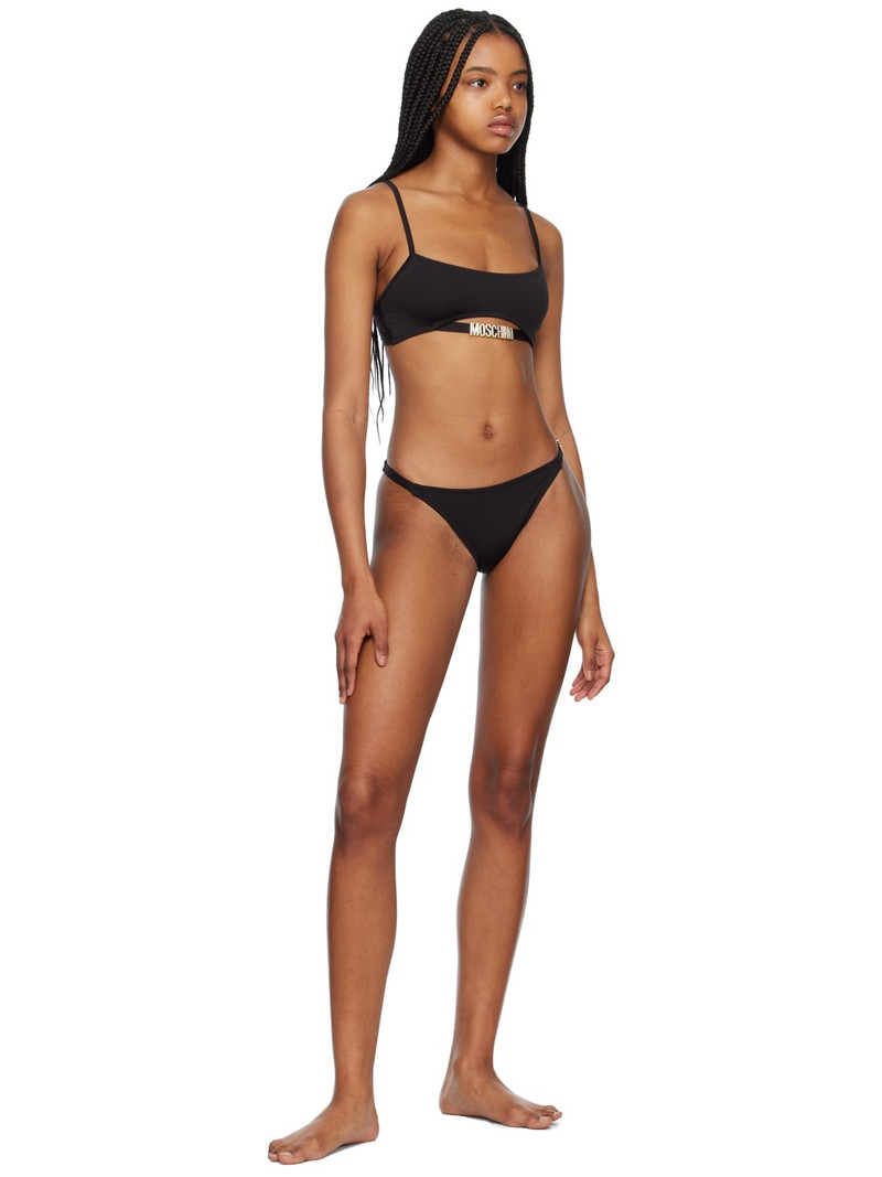 Moschino Black Crystal-Cut Bikini Bottoms outlook