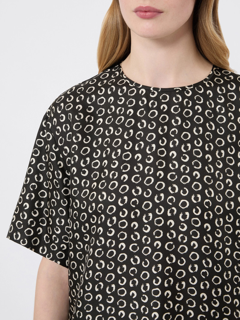 MAMBO Printed silk blouse - BLACK WHITE 5