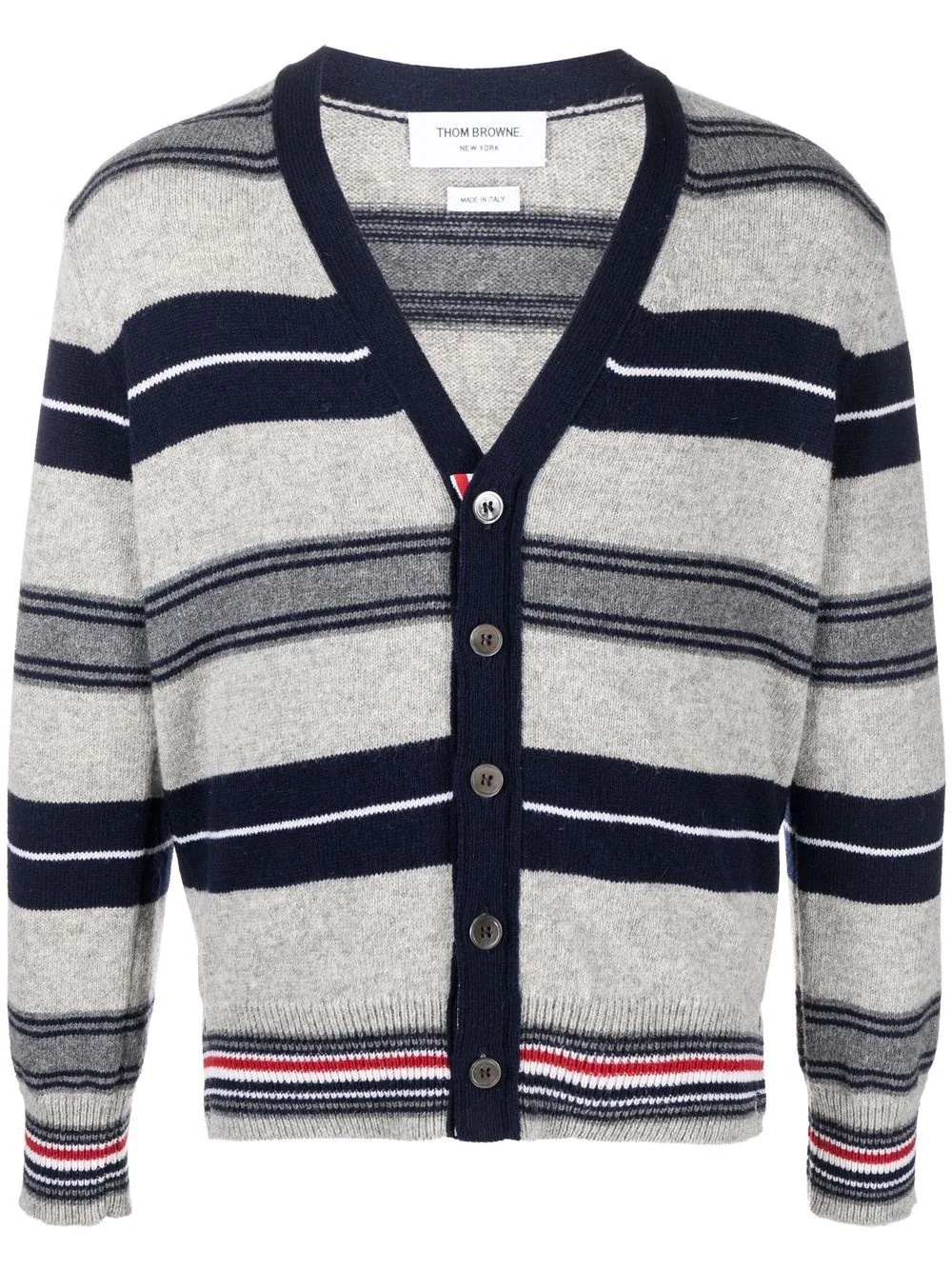 striped wool cardigan - 1