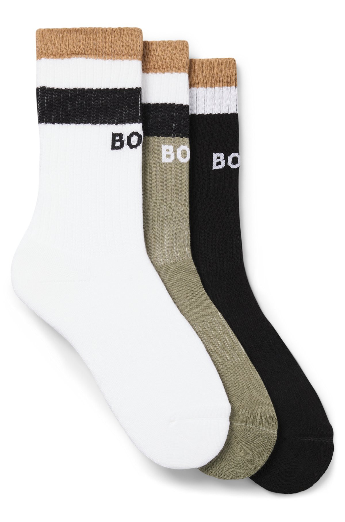 THREE-PACK OF SHORT-LENGTH SOCKS WITH SIGNATURE STRIPES - 1