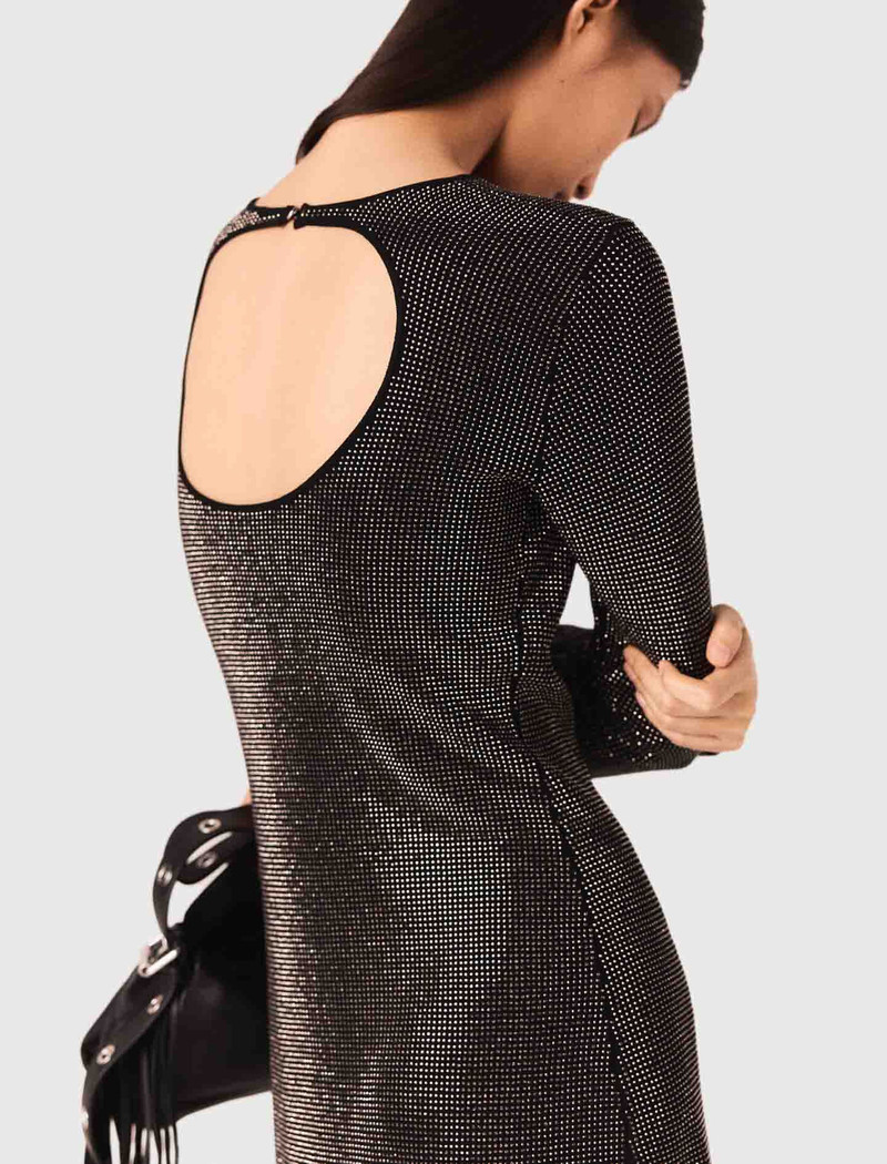 Mini rhinestone knit dress 7
