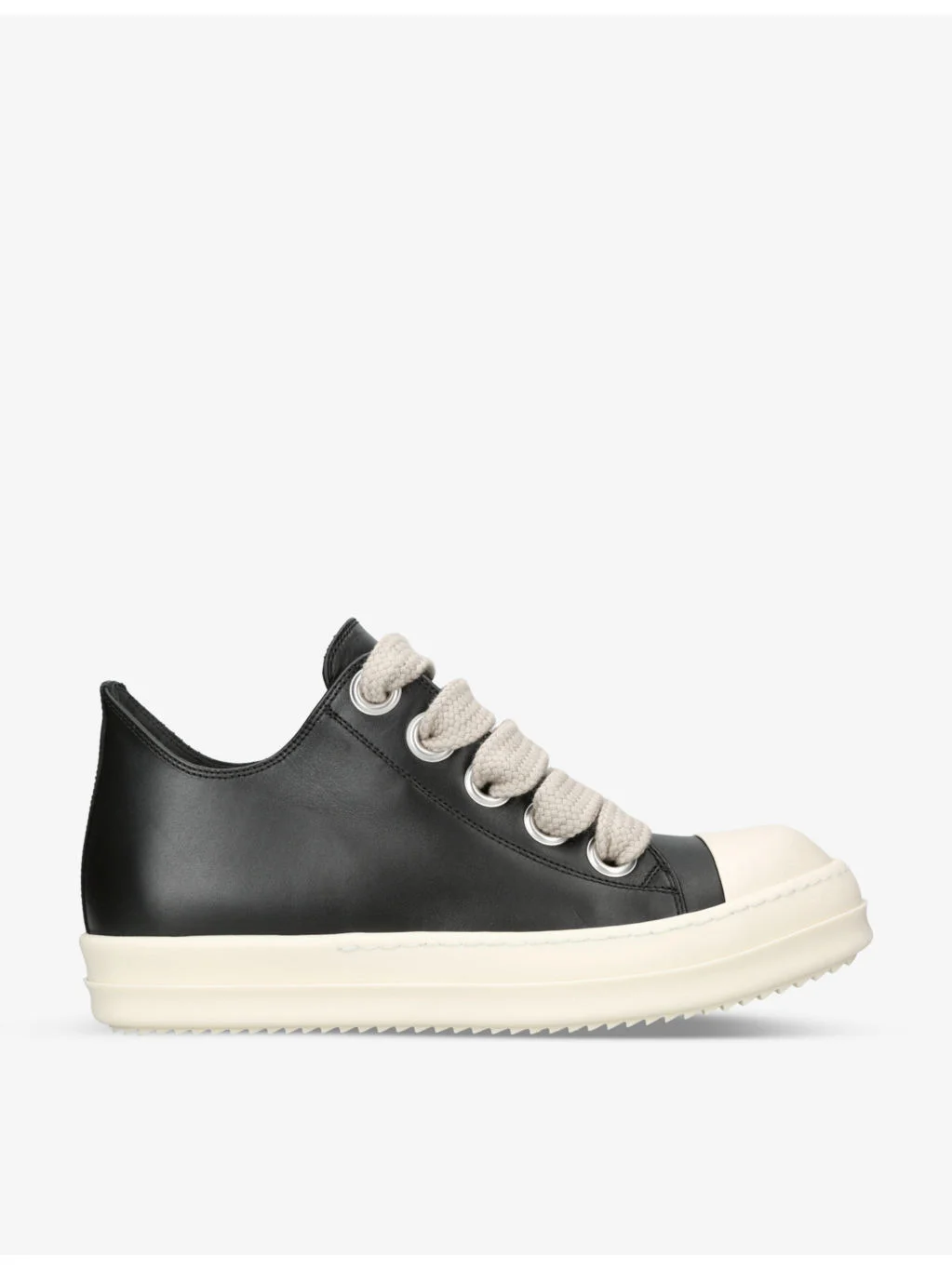 Jumbo-lace leather low-top trainers - 1
