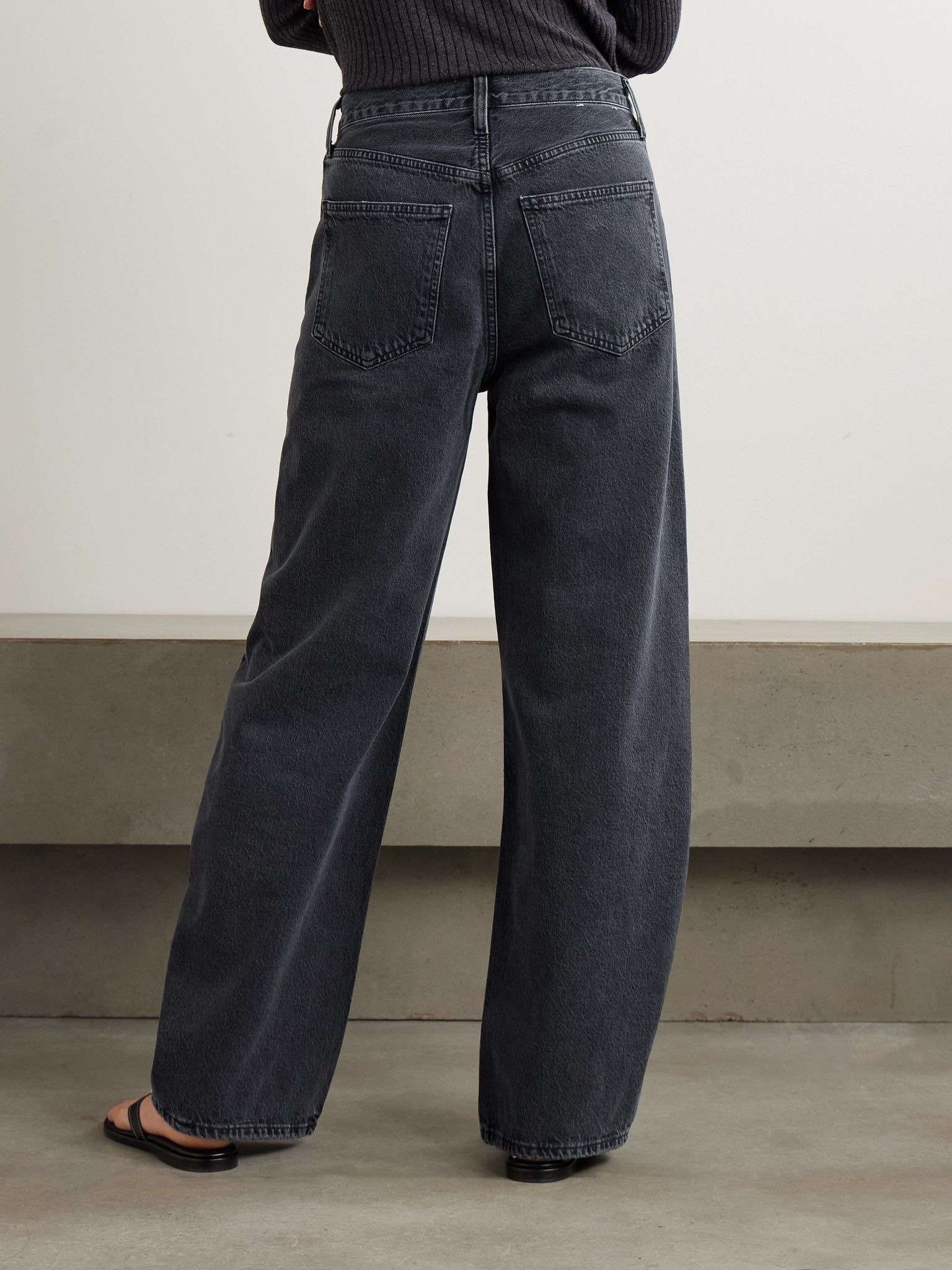 Low Curve mid-rise wide-leg jeans Black - 4